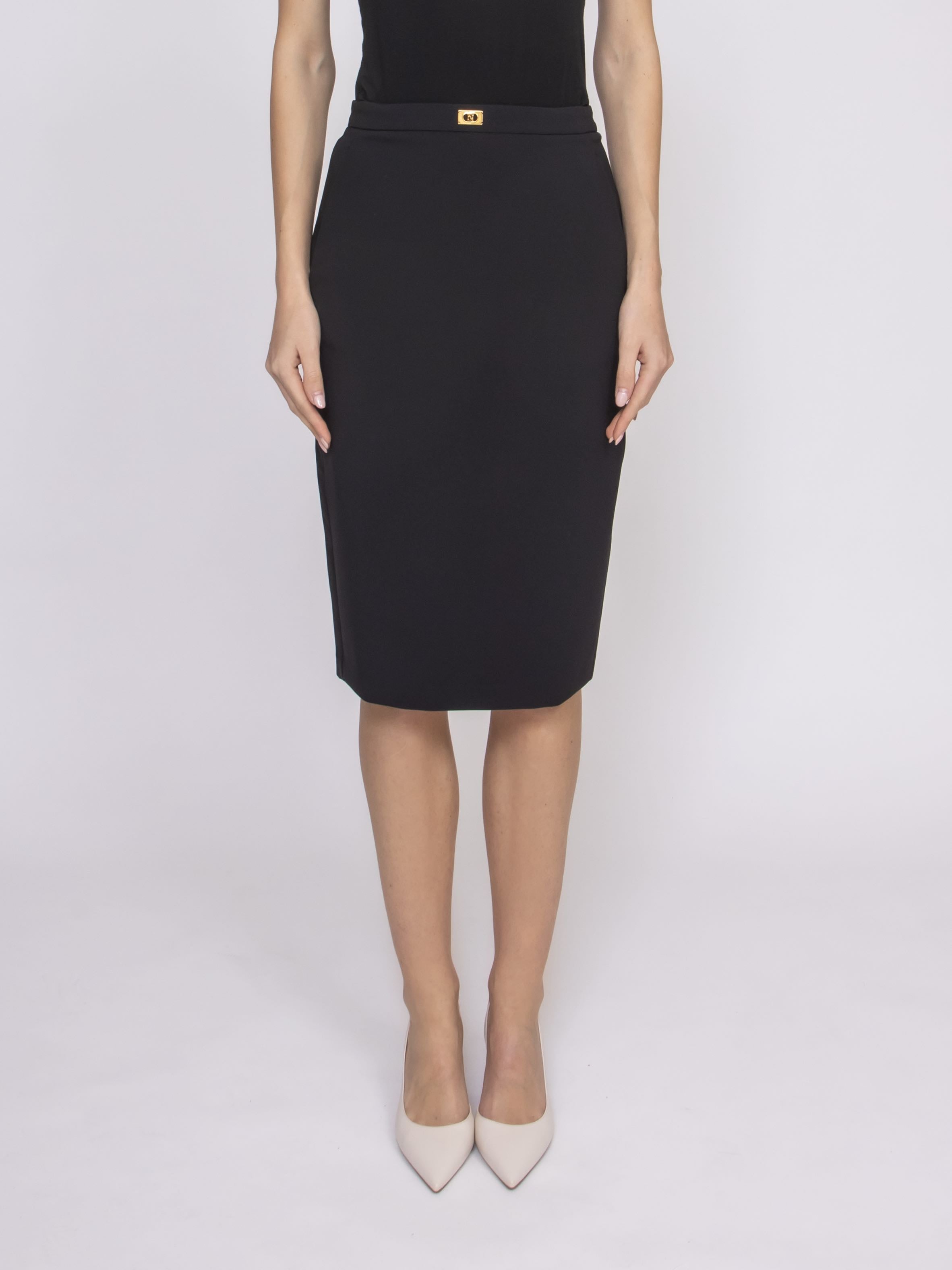 スカート ELISABETTA FRANCHI Woman Skirt Black GO107 110 Elisabetta Franchi Women's Skirt 110 Black – Vanda Boutique