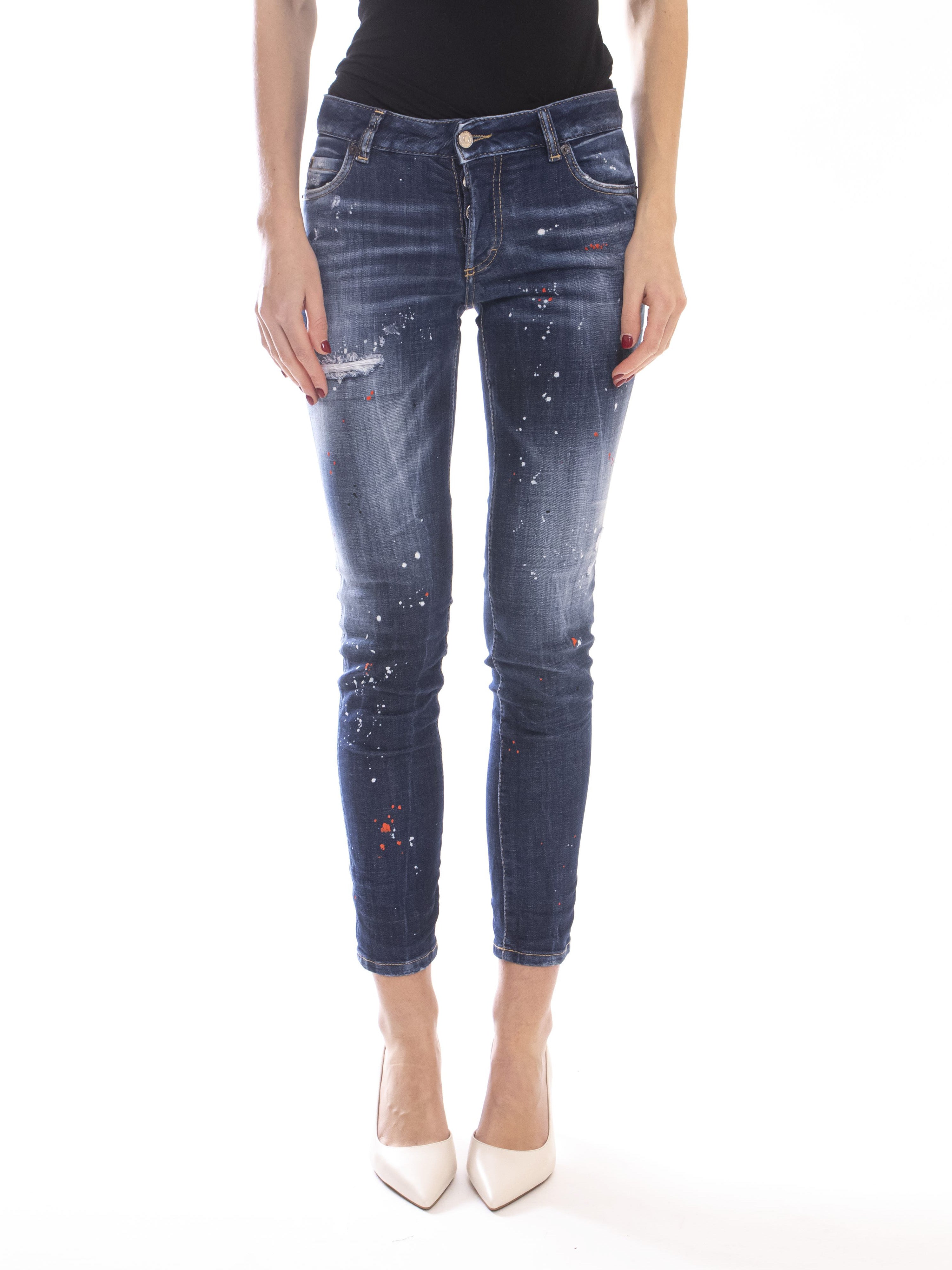 パンツ DSQUARED2 Woman Pants Blue S75KB0453S30664 470 Dsquared2 Women's 5 Pocket Trousers 470 Navy Blue – Vanda
