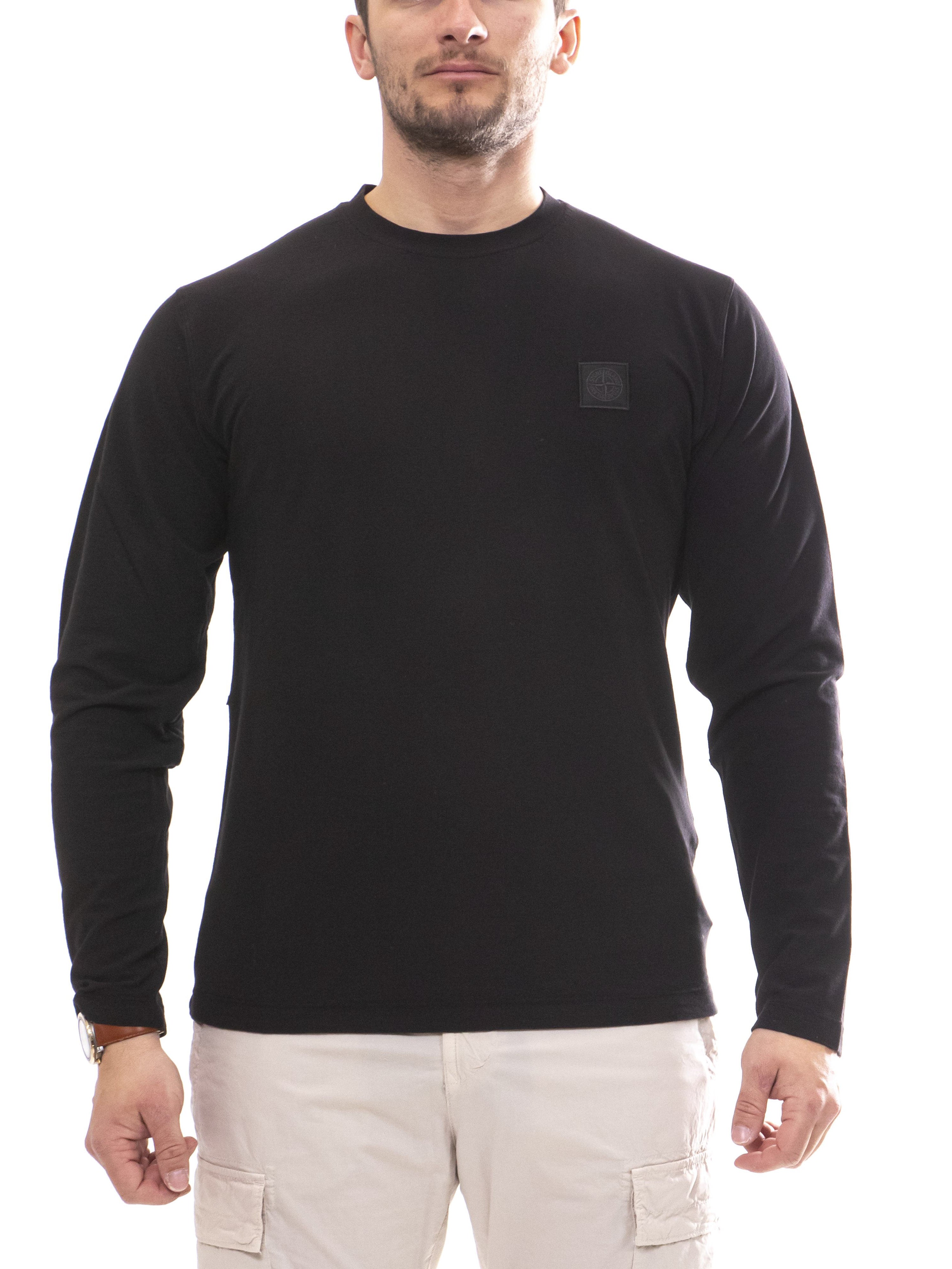 Tシャツ・カットソー STONE  SS25 GHOST L/S TEE (S152100007S0F11 V0029) Stone Island Men's T-shirt L/S Ghost V0029 Black – Vanda
