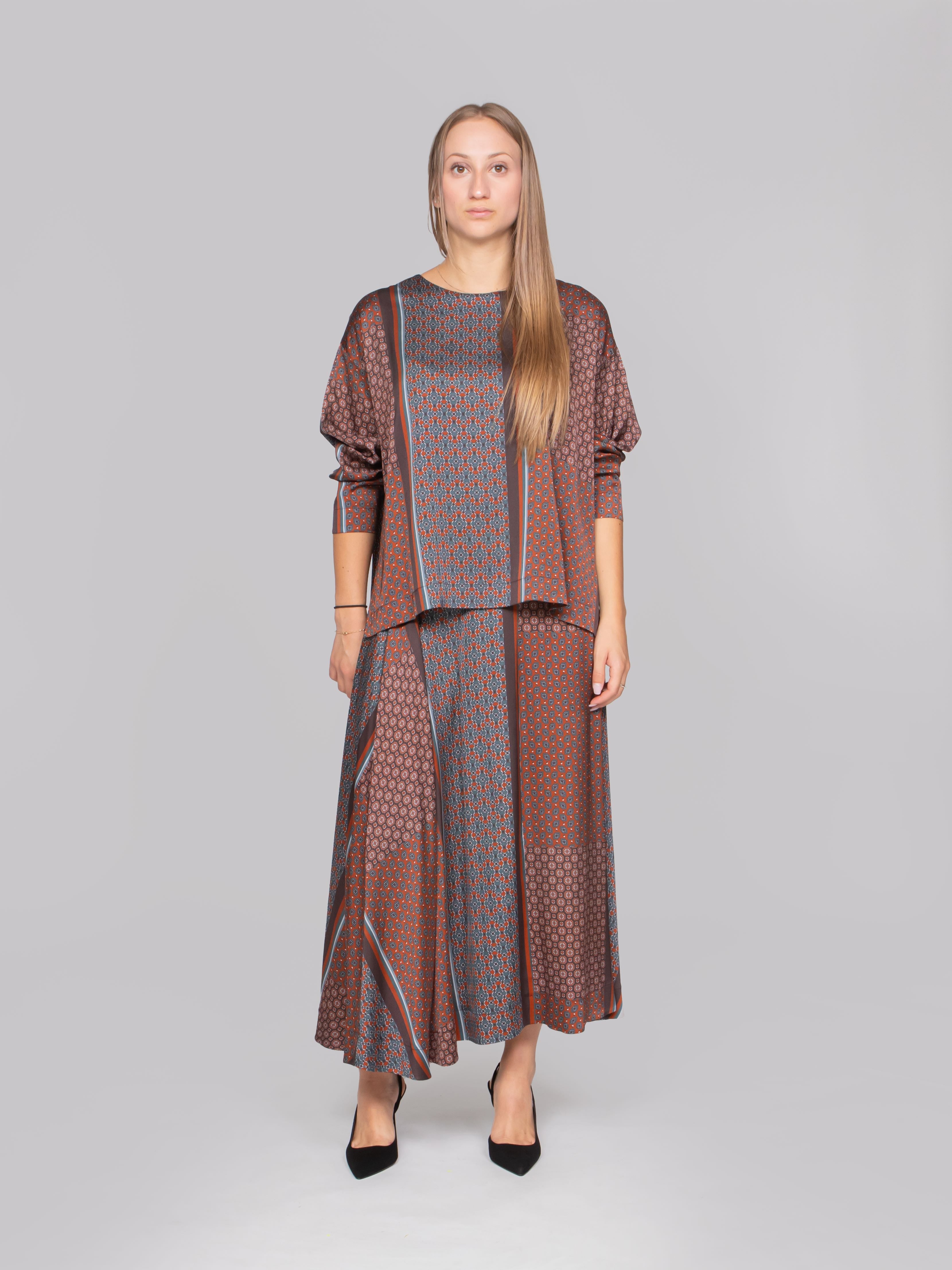 OBLO' BLUSA 06 FANTASIA MARRONE