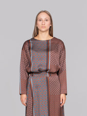 OBLO' BLUSA 06 FANTASIA MARRONE