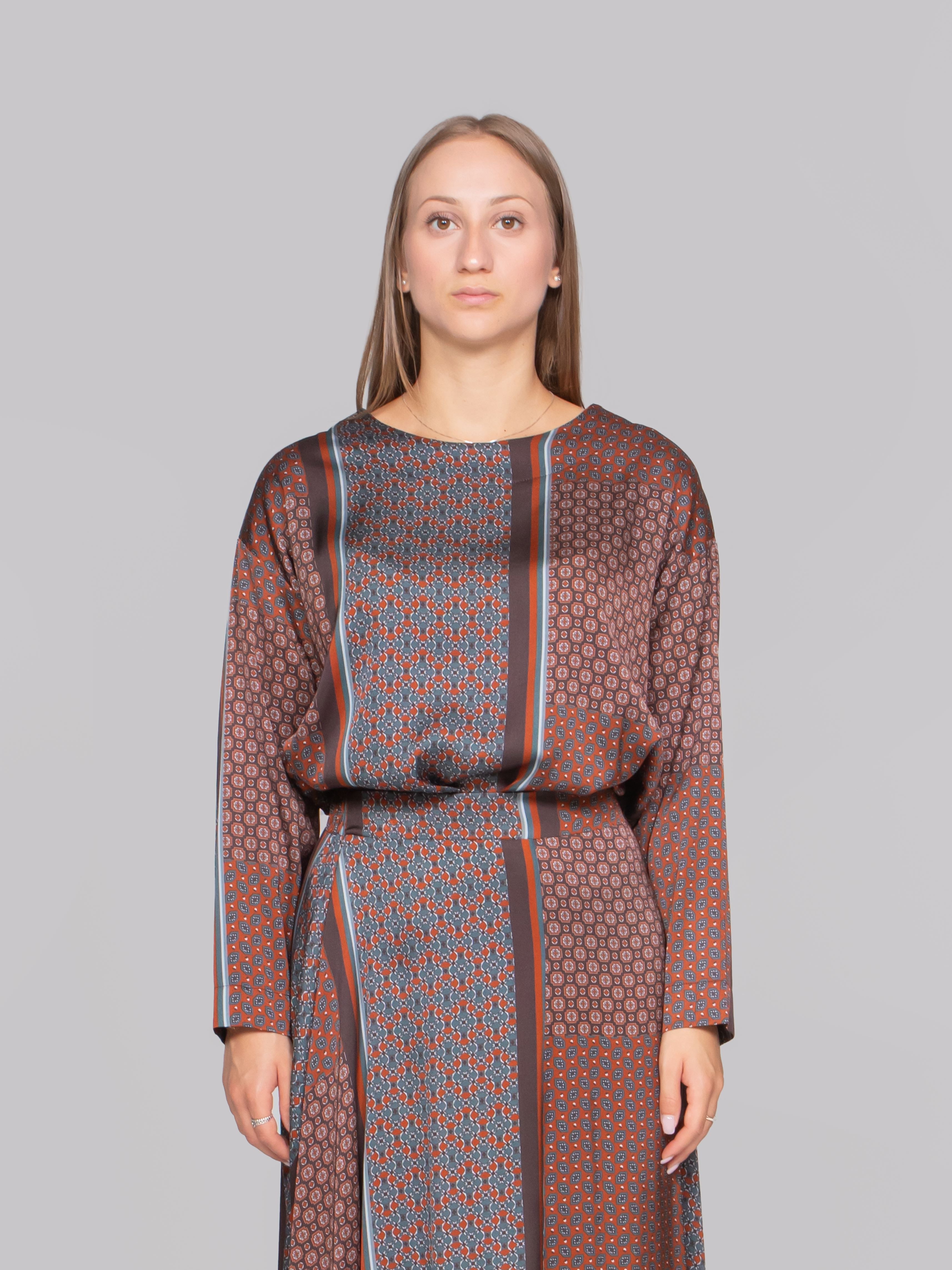 OBLO' BLUSA 06 FANTASIA MARRONE
