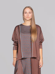 OBLO' BLUSA 06 FANTASIA MARRONE