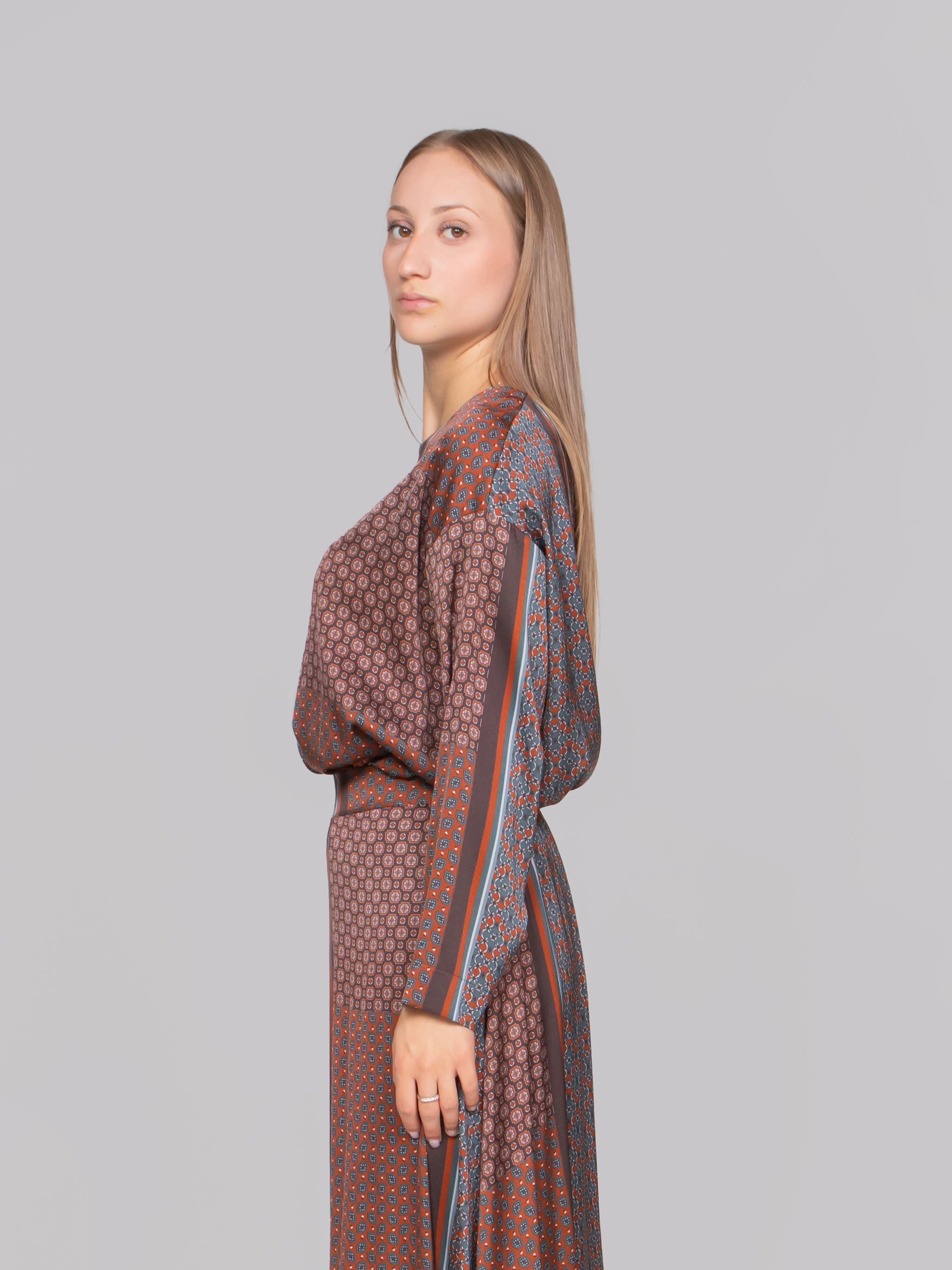 OBLO' BLUSA 06 FANTASIA MARRONE