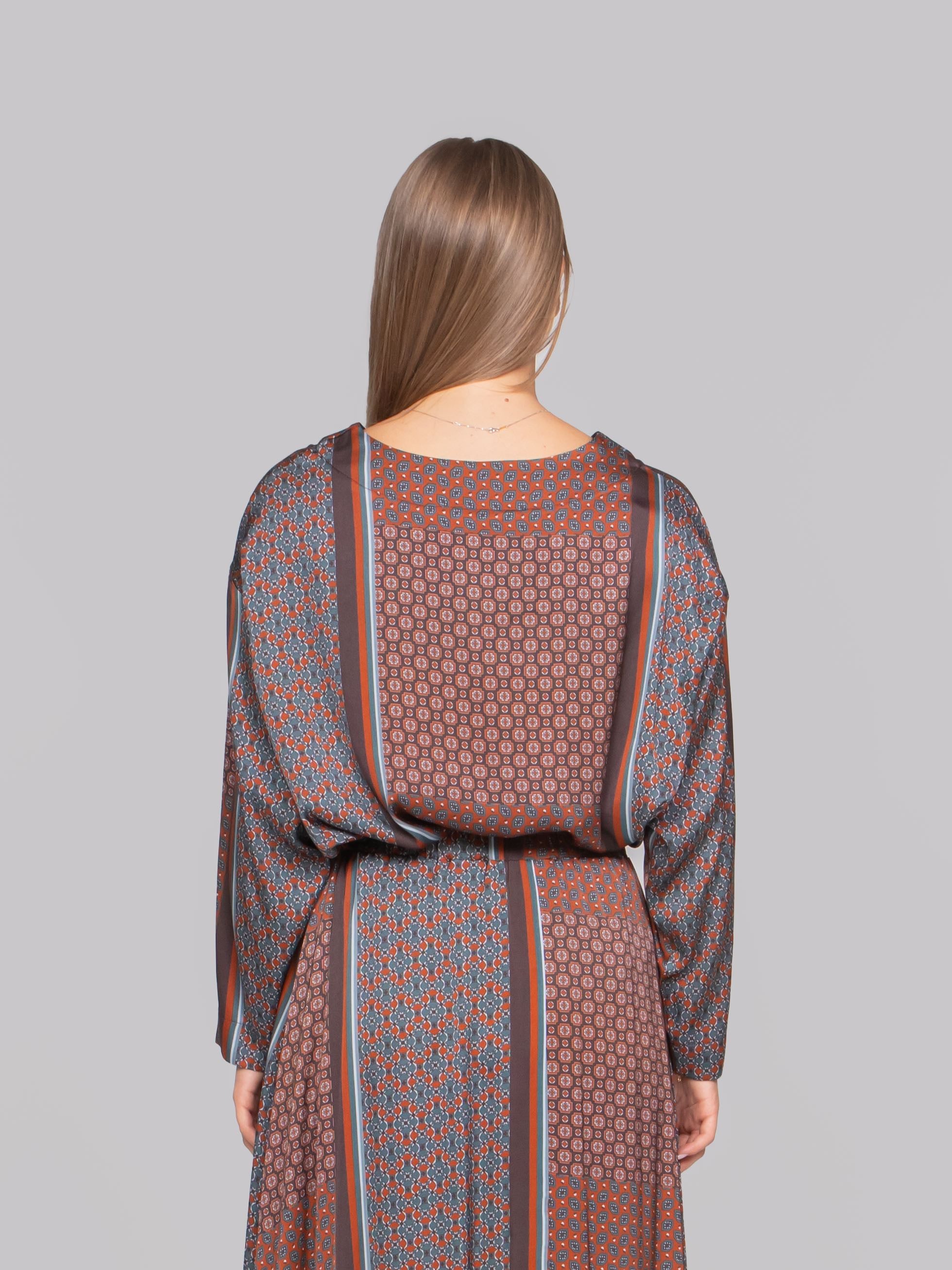 OBLO' BLUSA 06 FANTASIA MARRONE