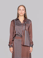 OBLO' CAMICIA 06 FANTASIA MARRONE