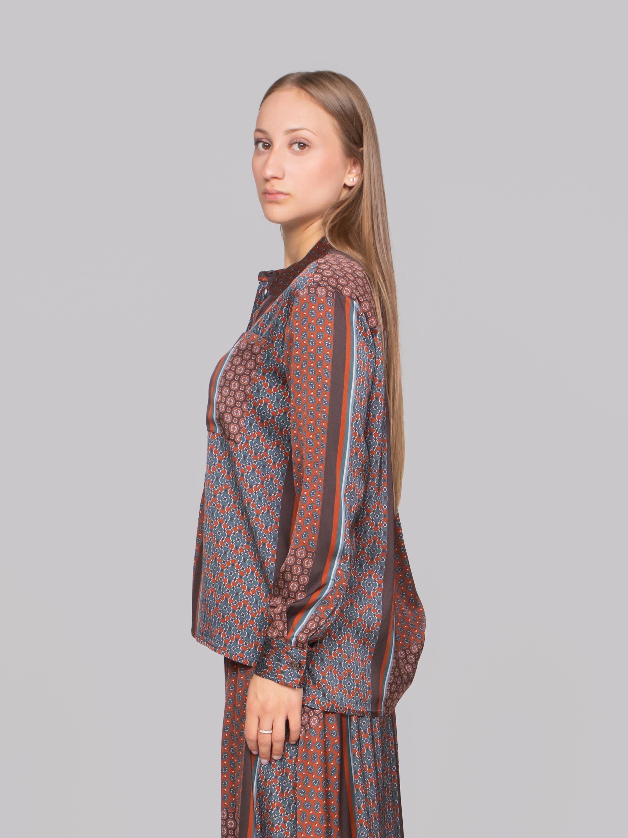 OBLO' CAMICIA 06 FANTASIA MARRONE