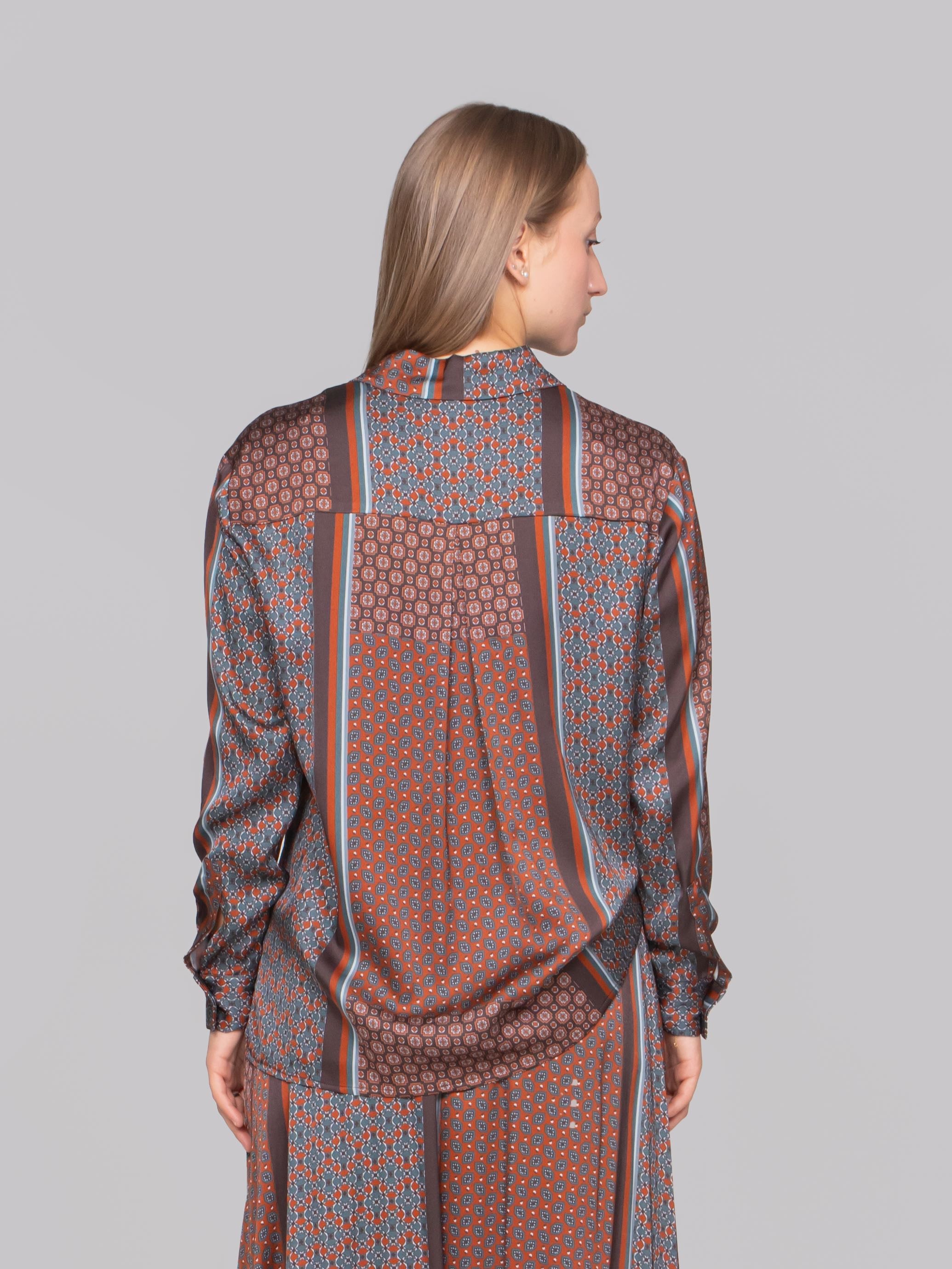 OBLO' CAMICIA 06 FANTASIA MARRONE