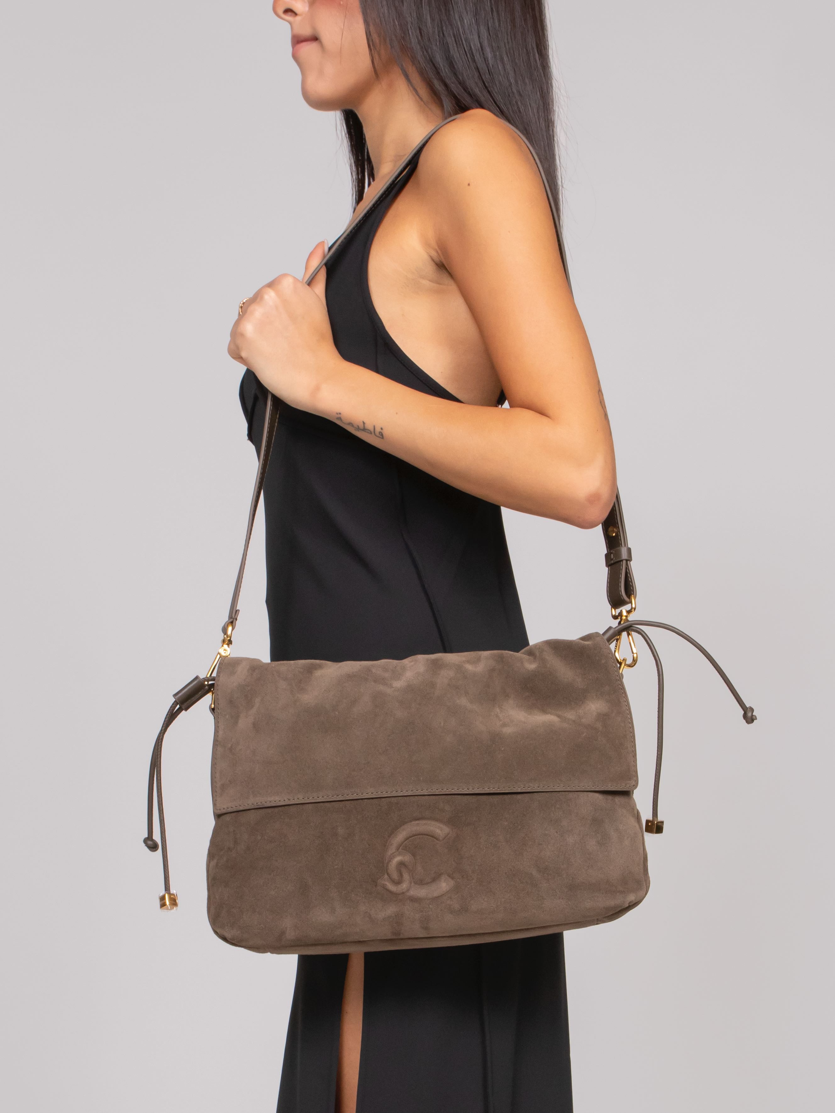 COCCINELLE BORSA LIDIA SUEDE W25 FANGO/FANGO