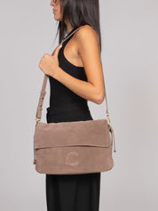 COCCINELLE BORSA LIDIA SUEDE BIM N59 WARM TAUPE