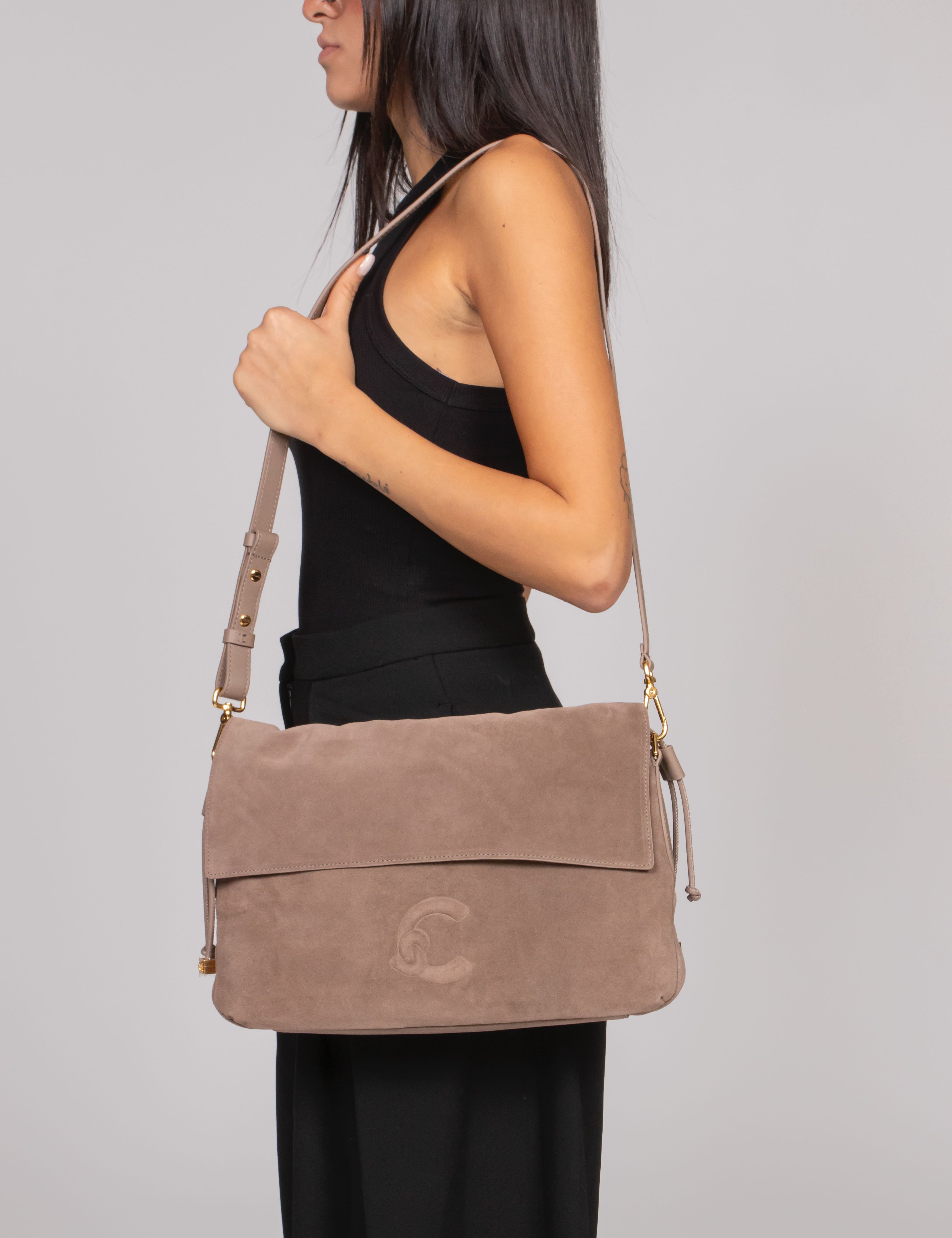 COCCINELLE BORSA LIDIA SUEDE BIM N59 WARM TAUPE