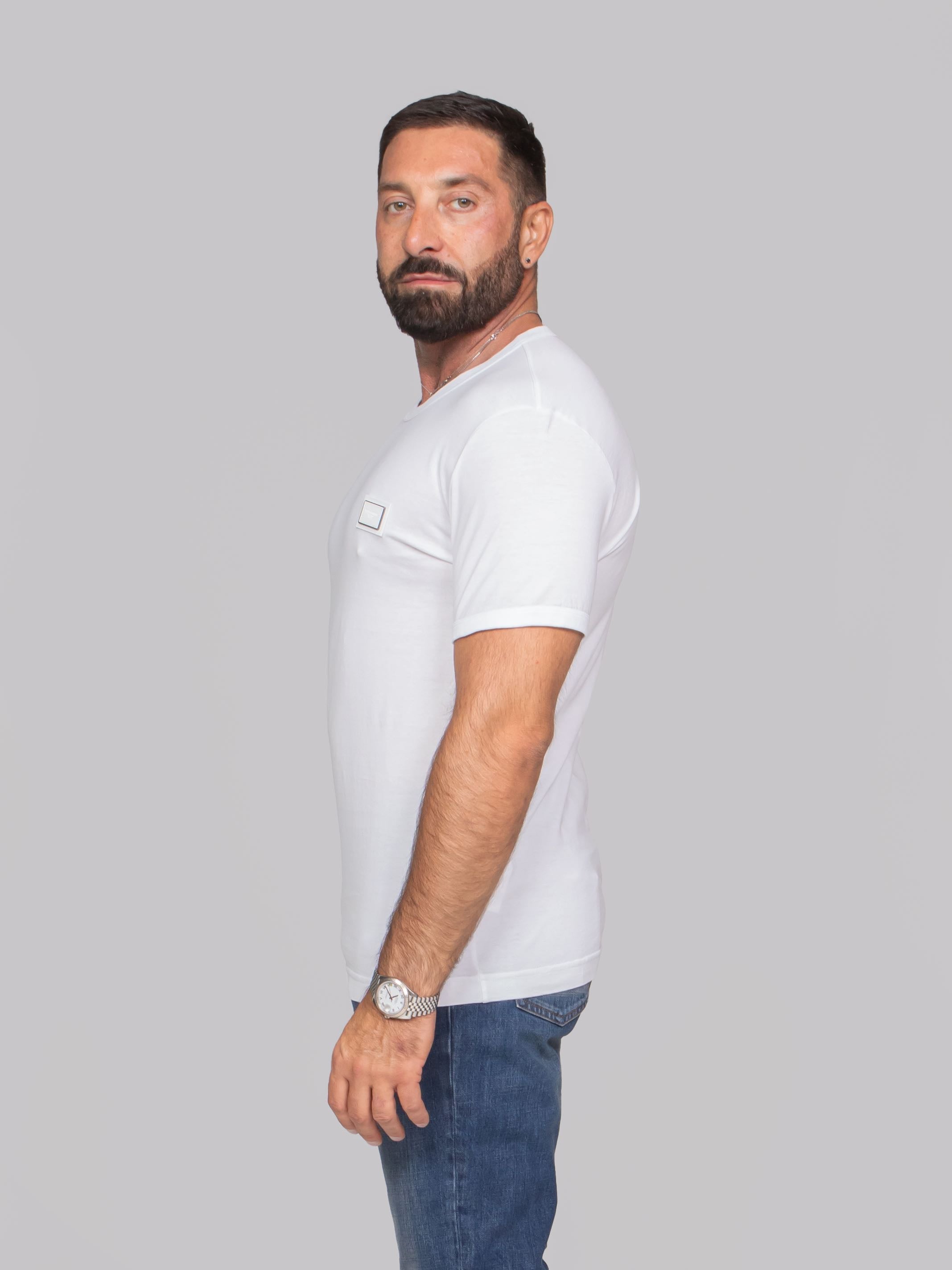 DOLCE & GABBANA T-SHIRT M/CORTA W0800 BIANCO OTTICO