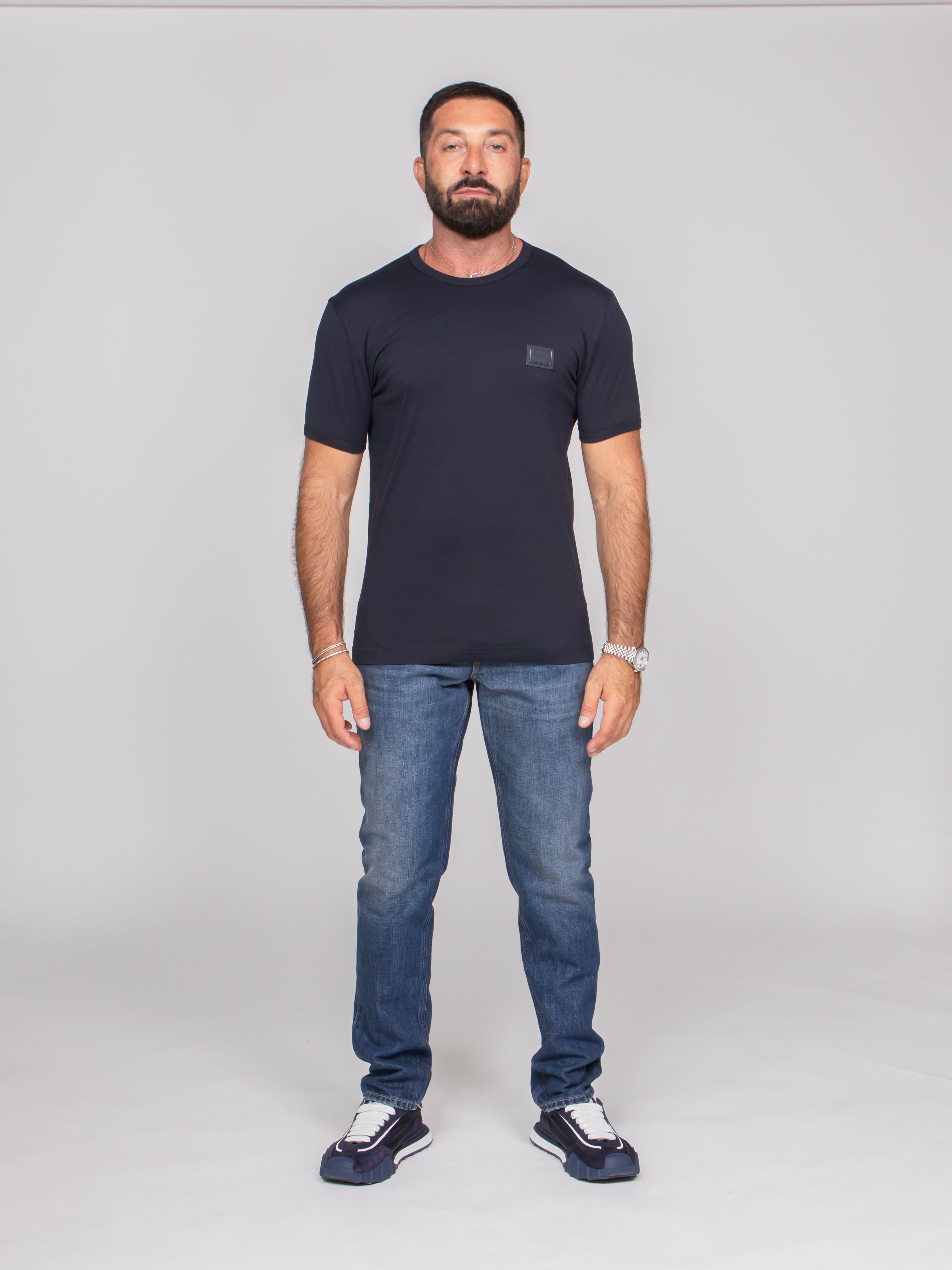 DOLCE & GABBANA T-SHIRT M/CORTA B0665 BLU SCURO