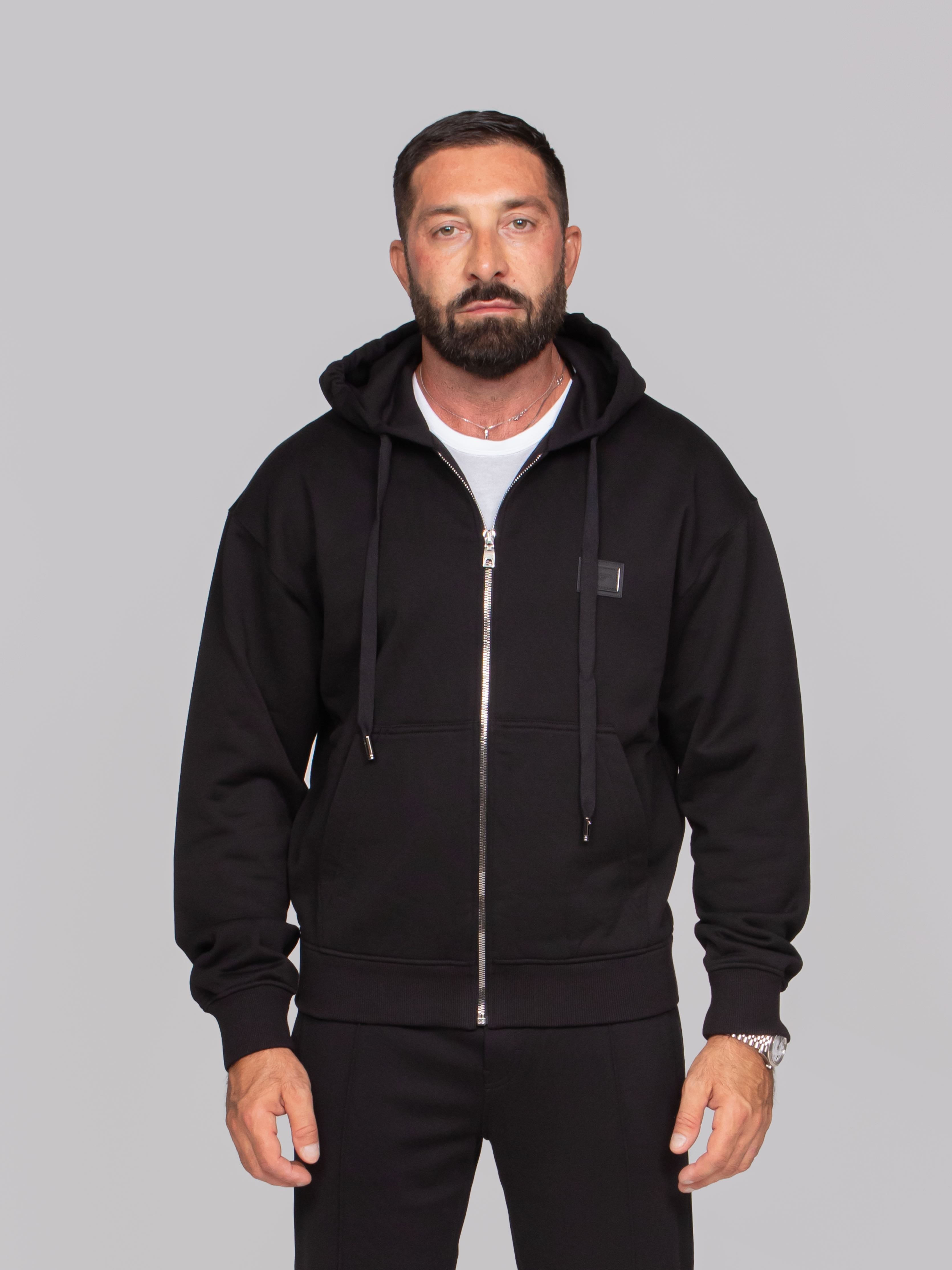 DOLCE & GABBANA FELPA CON CAPPUCCIO N0000 NERO