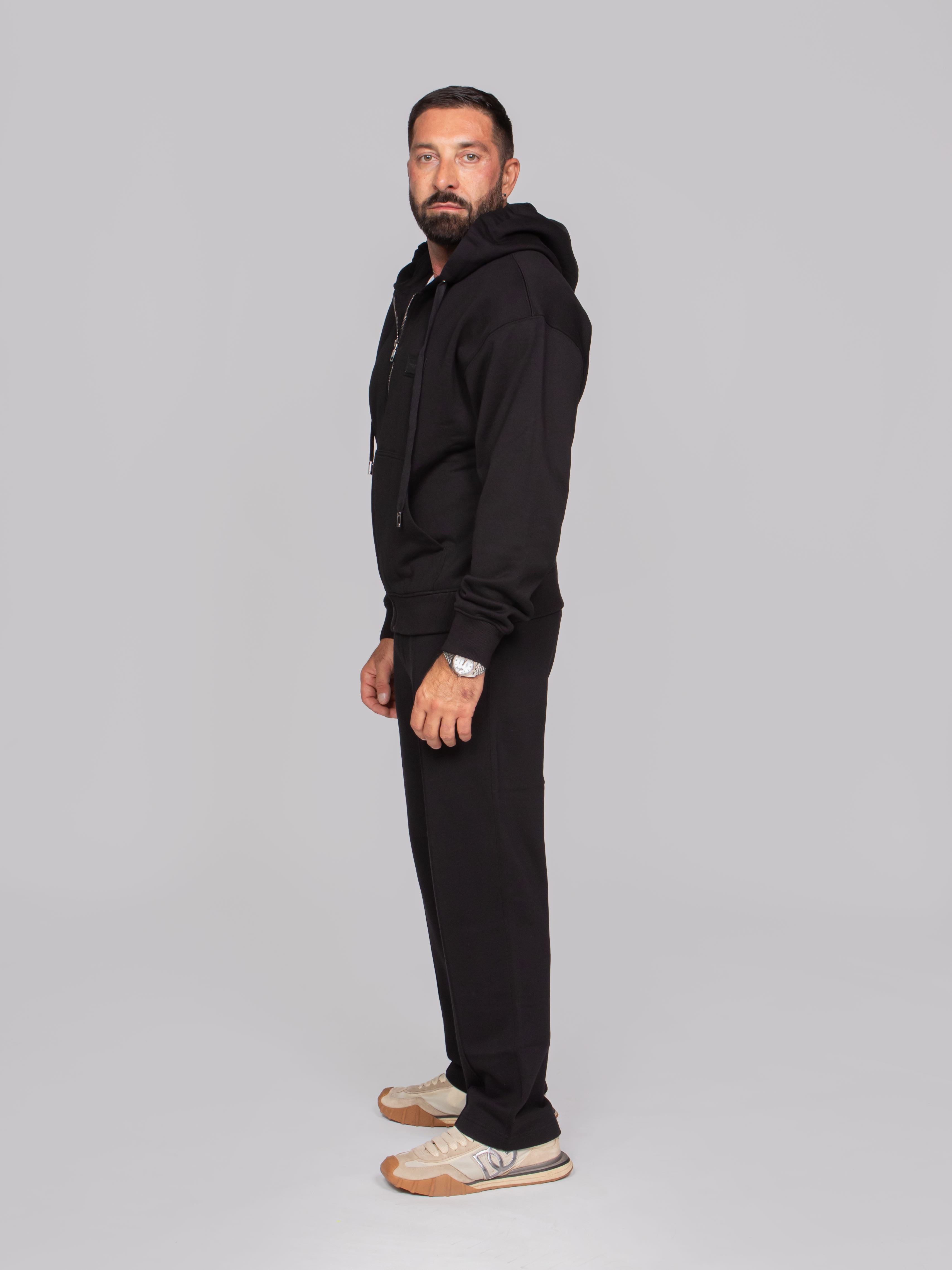 DOLCE & GABBANA FELPA CON CAPPUCCIO N0000 NERO