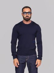 DOLCE & GABBANA MAGLIA GIROCOLLO B0665 BLU SCURO