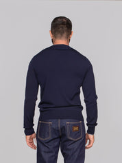 DOLCE & GABBANA MAGLIA GIROCOLLO B0665 BLU SCURO