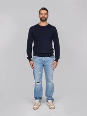 DOLCE & GABBANA MAGLIA GIROCOLLO B0665 BLU SCURO