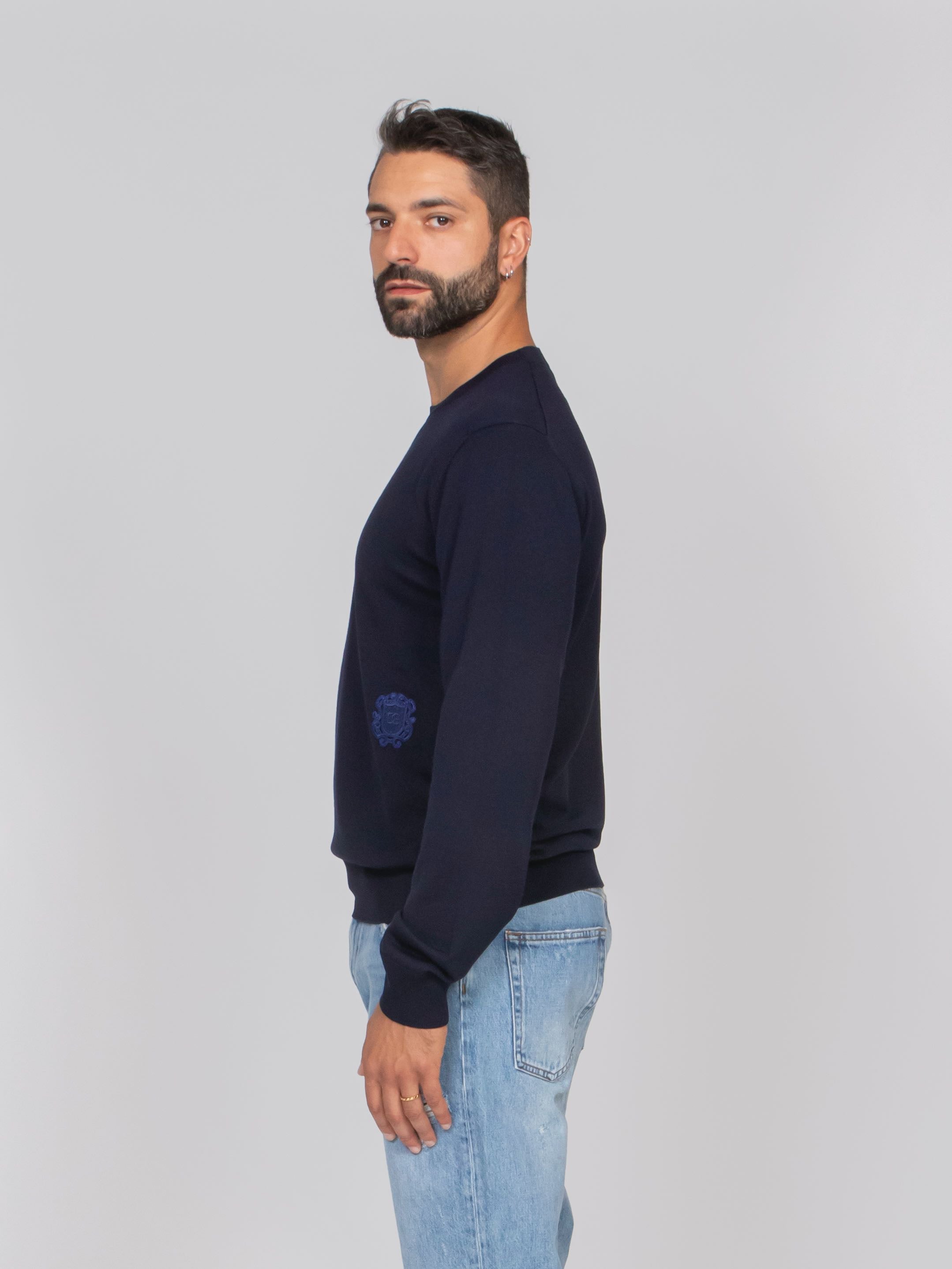 DOLCE & GABBANA MAGLIA GIROCOLLO B0665 BLU SCURO