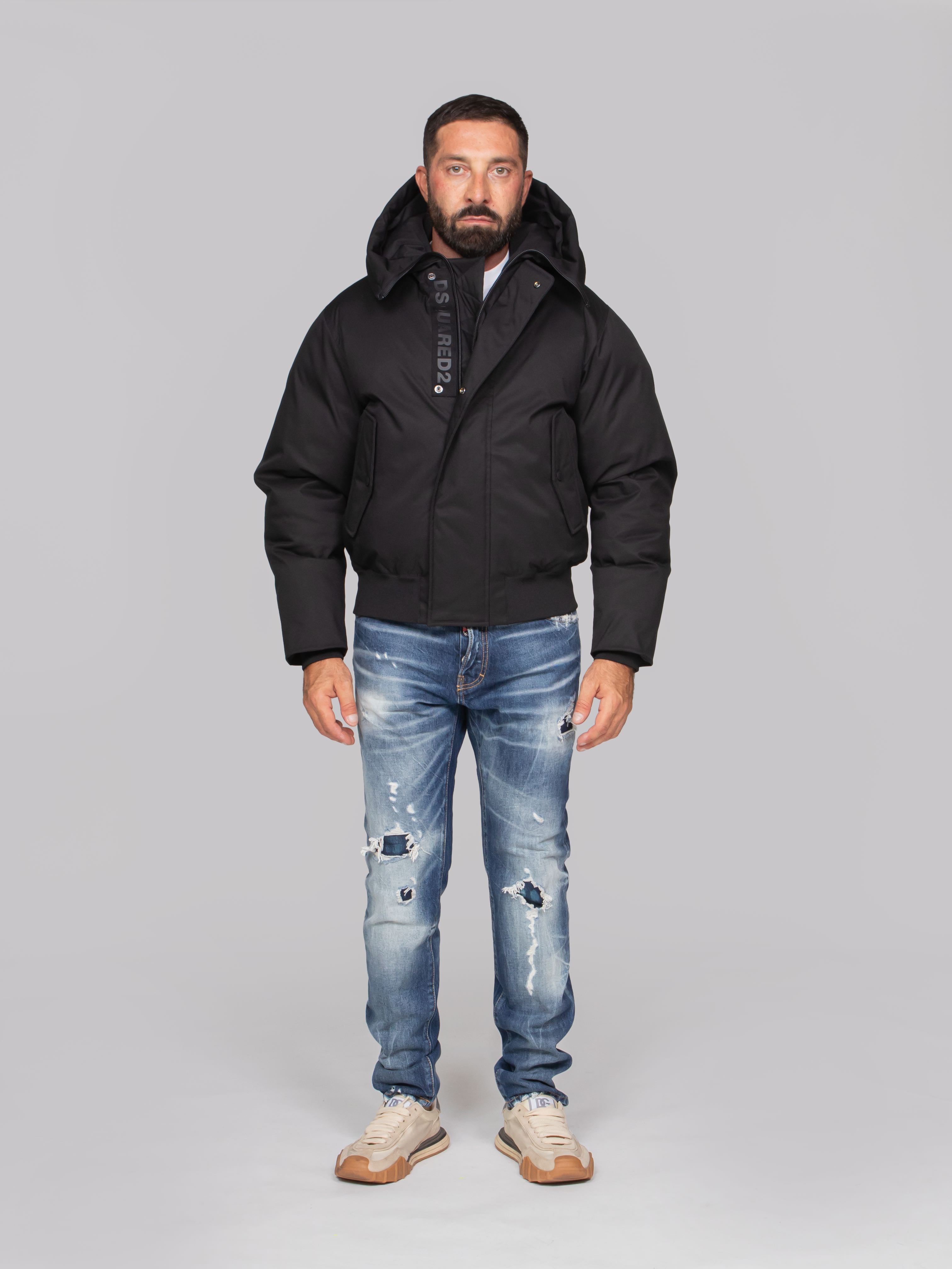 DSQUARED2 BOMBER TECHNO DOWN 900 NERO