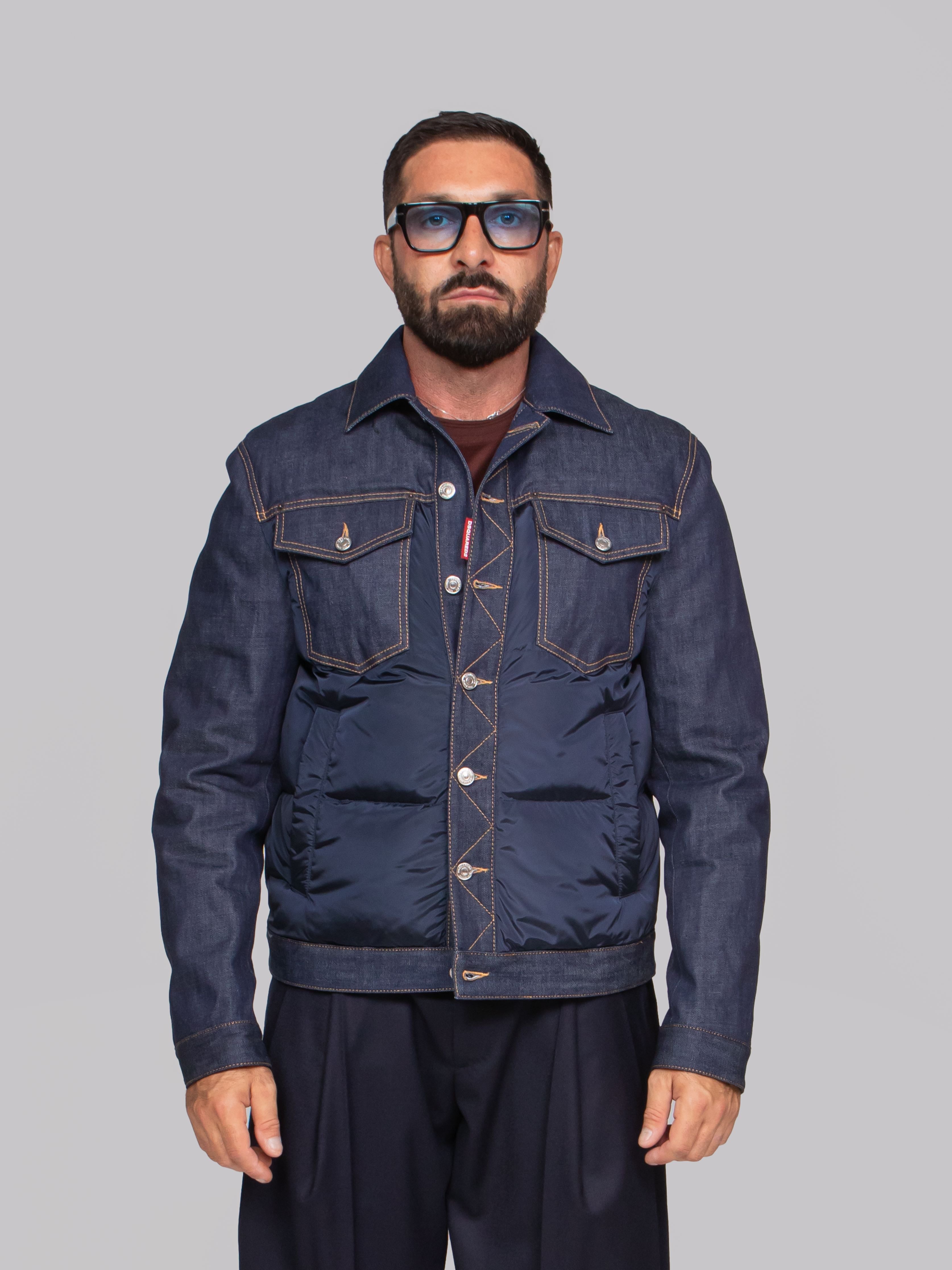 DSQUARED2 GIACCA HYBRID PUFFER JEAN 964 NAVY/BLUE