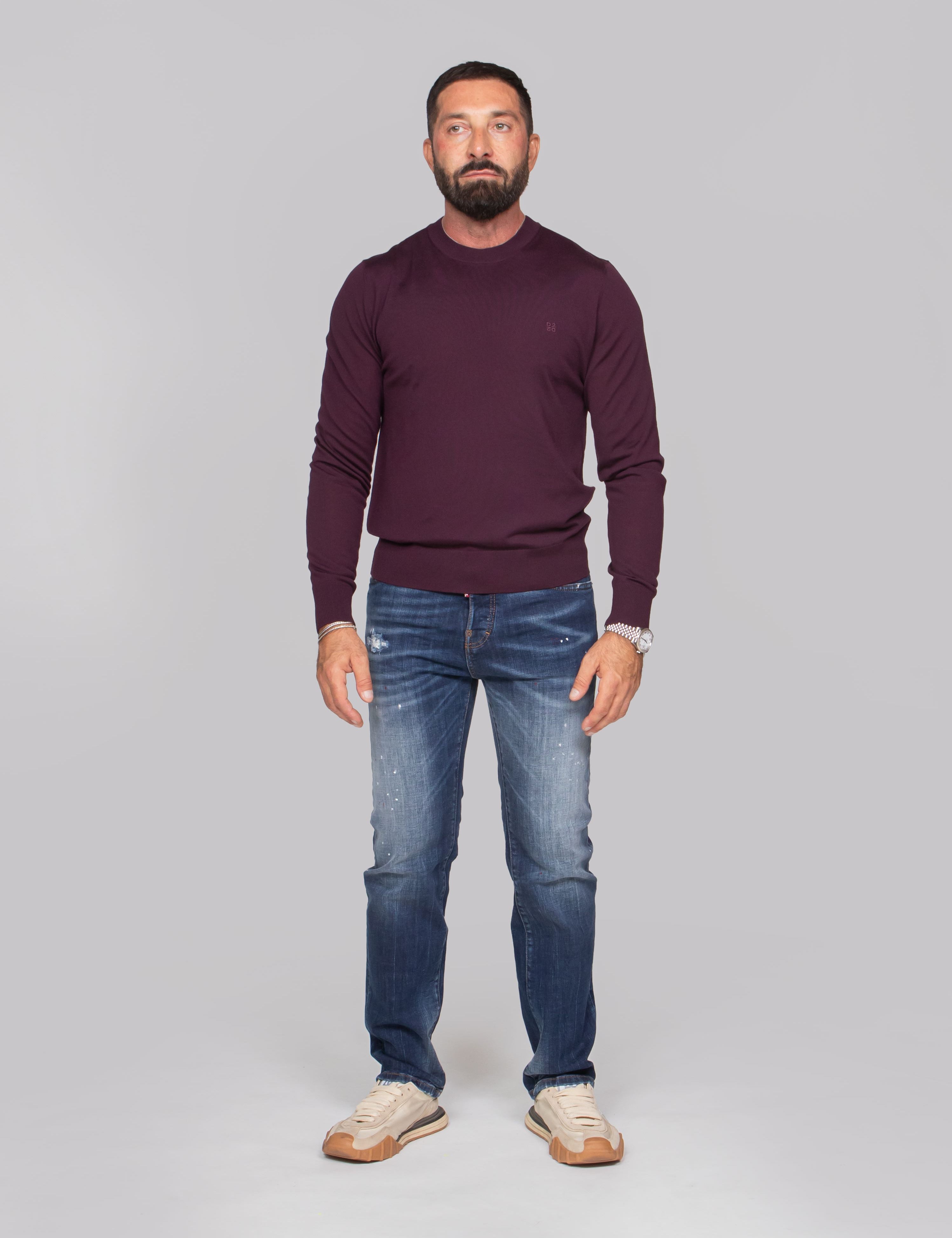 DSQUARED2 MAGLIA UPSIDE DOWN 392 BURGUNDY