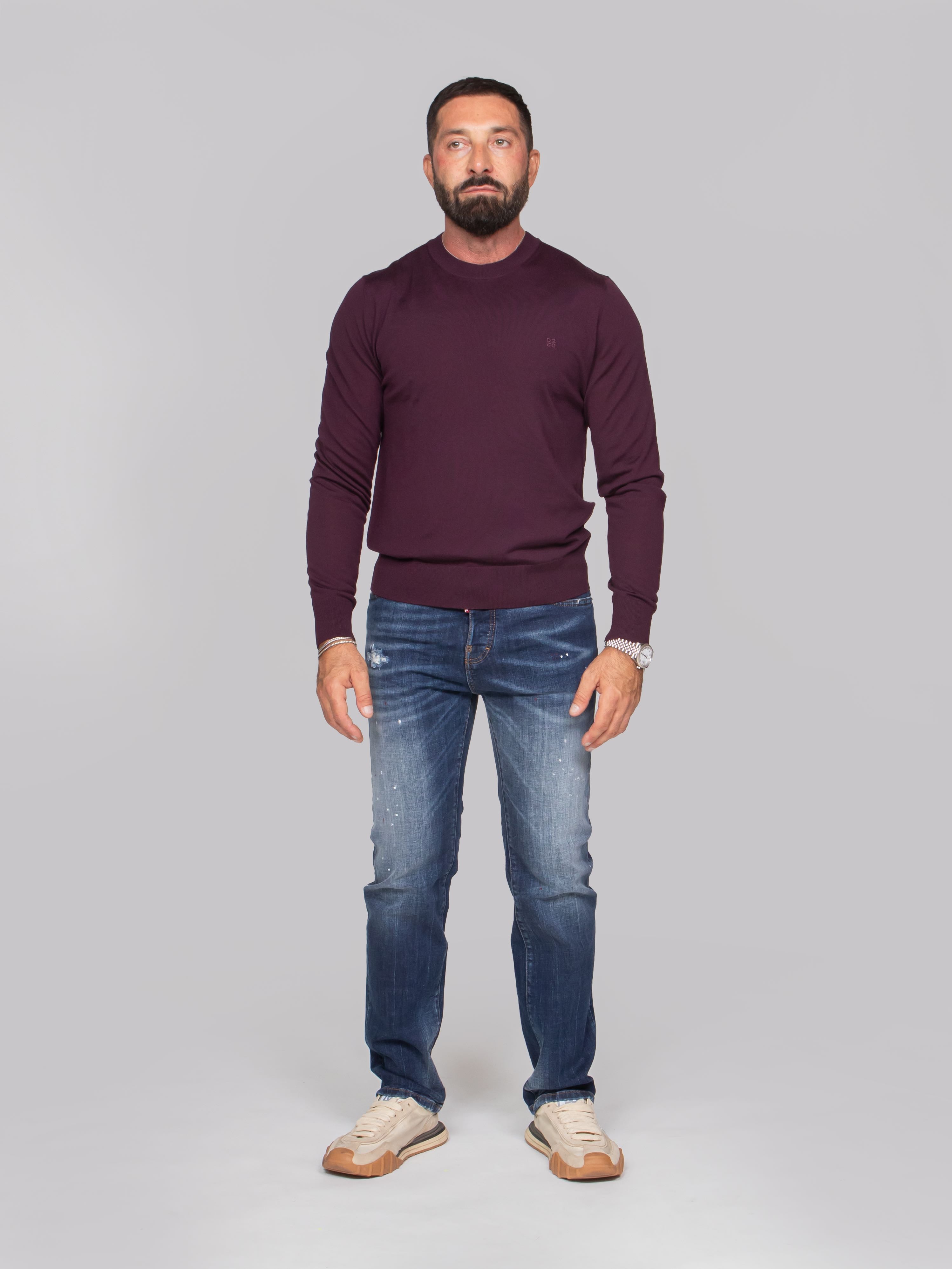 DSQUARED2 MAGLIA UPSIDE DOWN 392 BURGUNDY