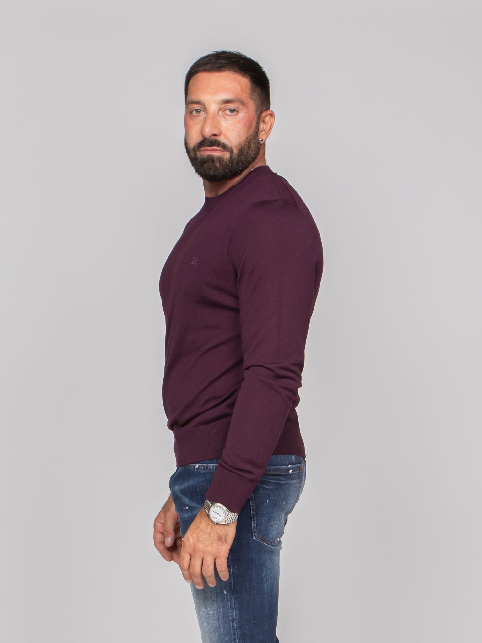DSQUARED2 MAGLIA UPSIDE DOWN 392 BURGUNDY