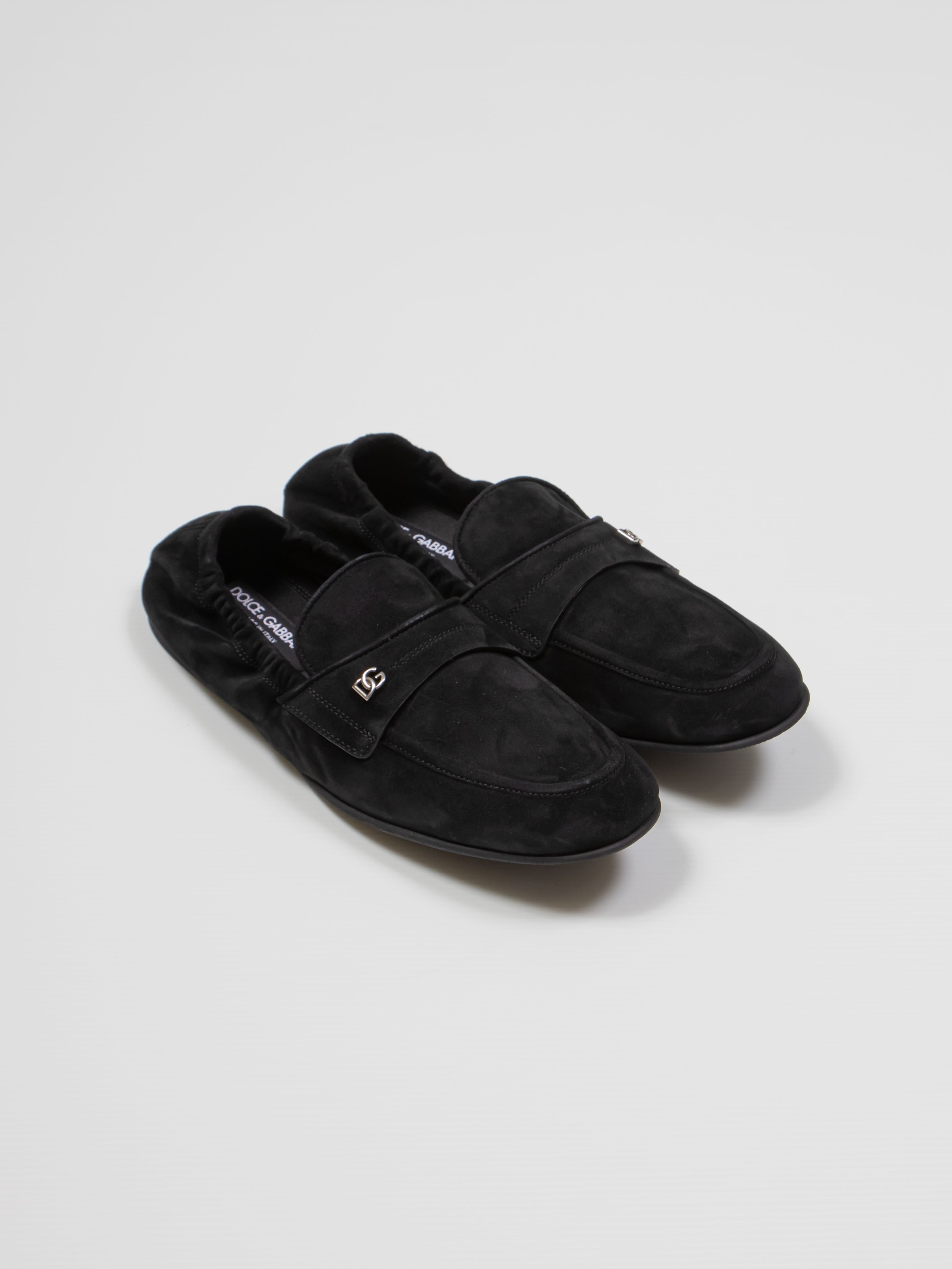 DOLCE & GABBANA PANTOFOLA VELVET 80999 NERO