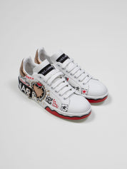 DOLCE & GABBANA SNEAKER BASSA 8G022 BIANCO/ORO ANTICO