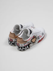 DOLCE & GABBANA SNEAKER BASSA 8G022 BIANCO/ORO ANTICO