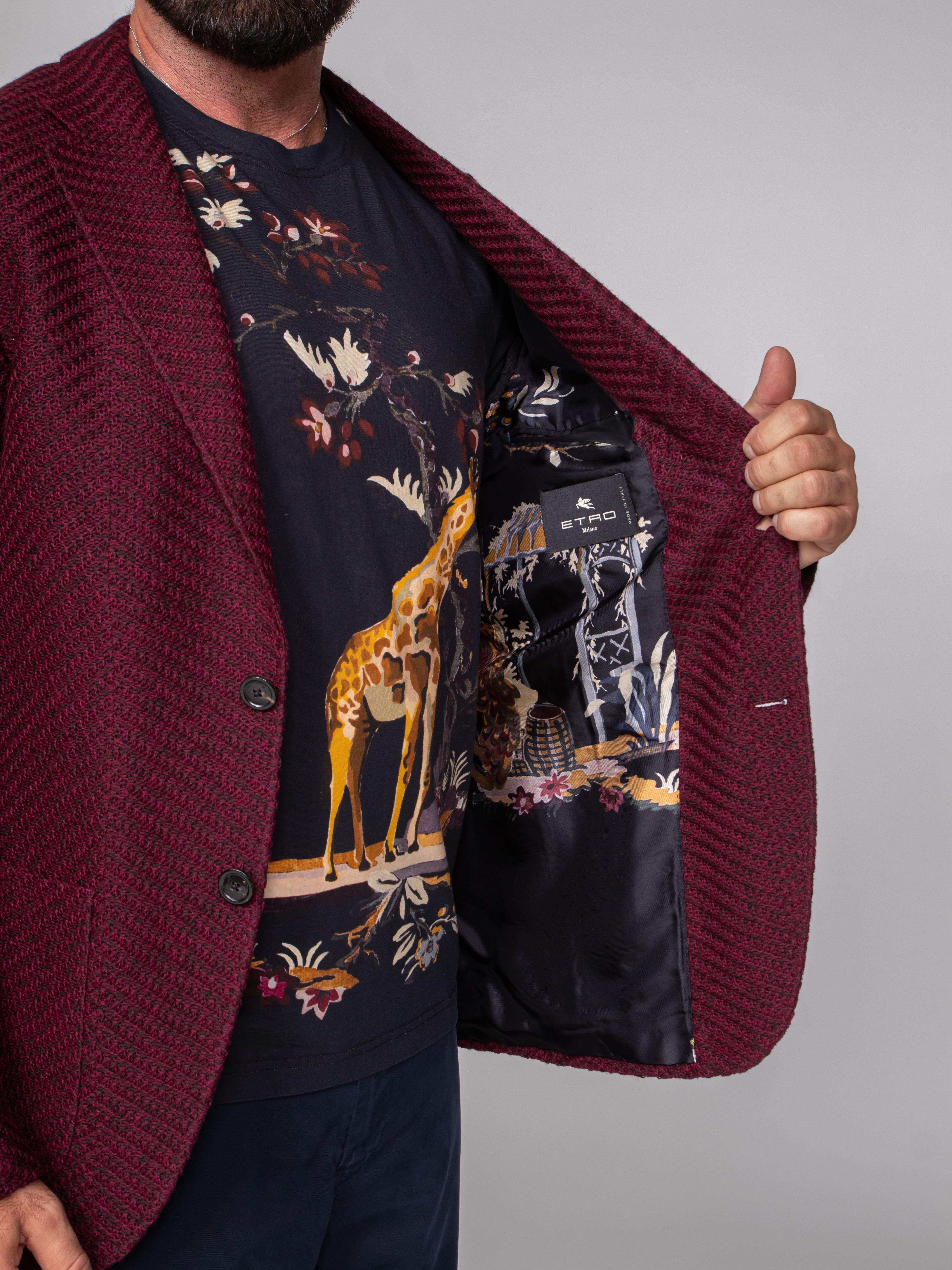 ETRO GIACCA ROMA R0369 BURGUNDY