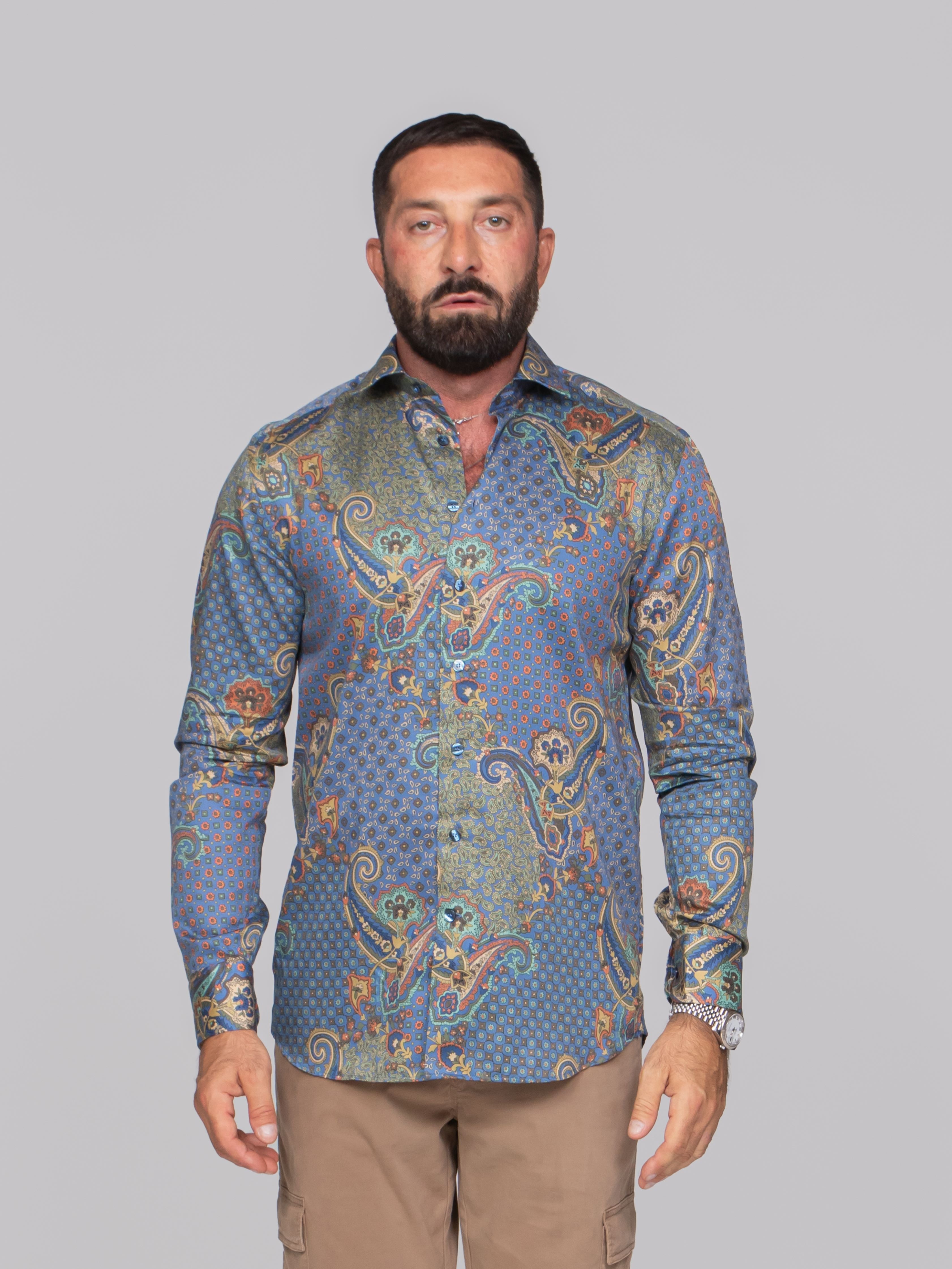 ETRO CAMICIA ROMA X0883 F.DO BLU