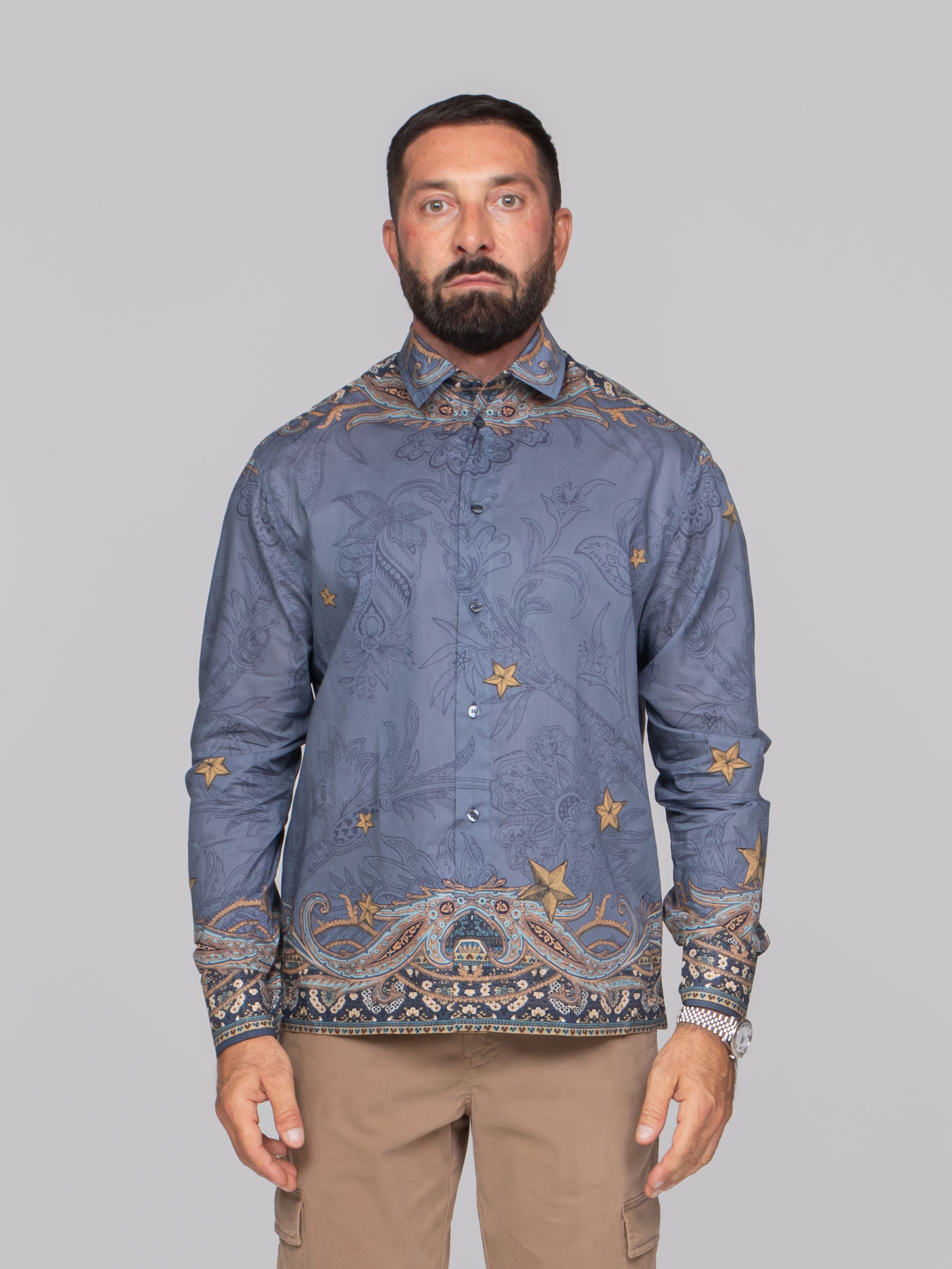 ETRO CAMICIA EASY X0883 F.DO BLU