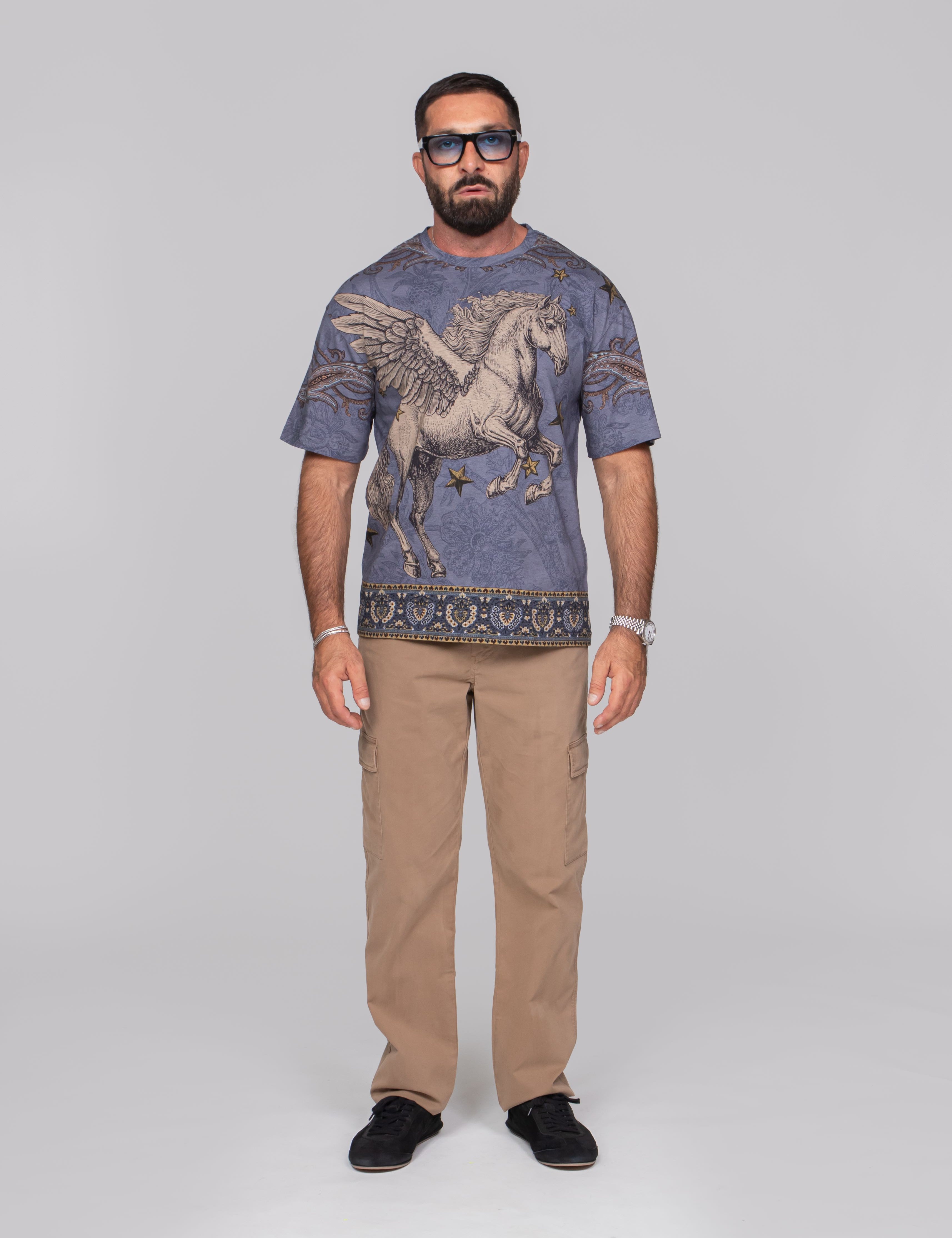ETRO T-SHIRT SOHO X0883 F.DO BLU