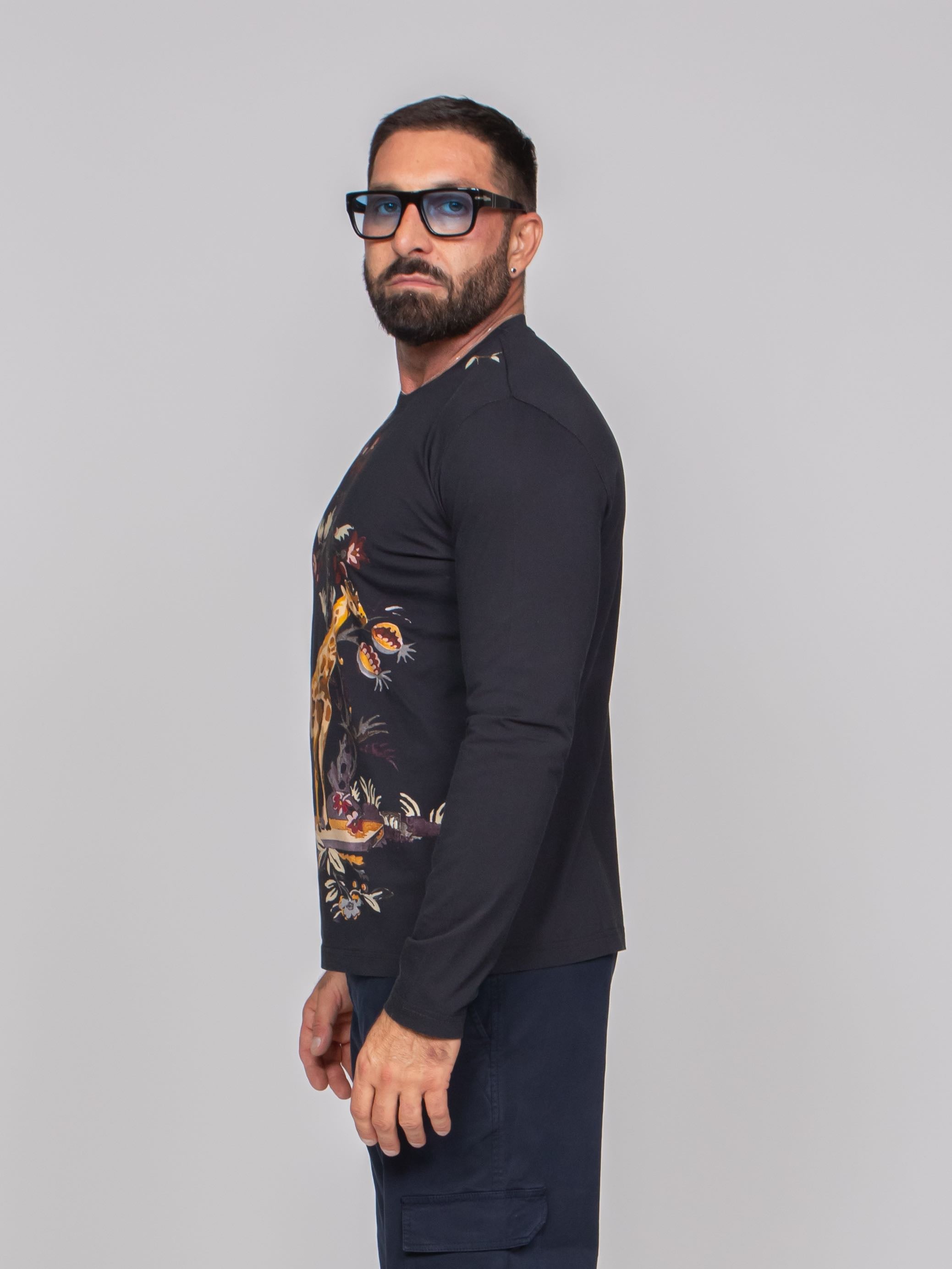 ETRO T-SHIRT ROMA X0810 F.DO NERO