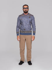ETRO MAGLIA 3D LOGO X0883 F.DO BLU