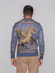 ETRO MAGLIA 3D LOGO X0883 F.DO BLU