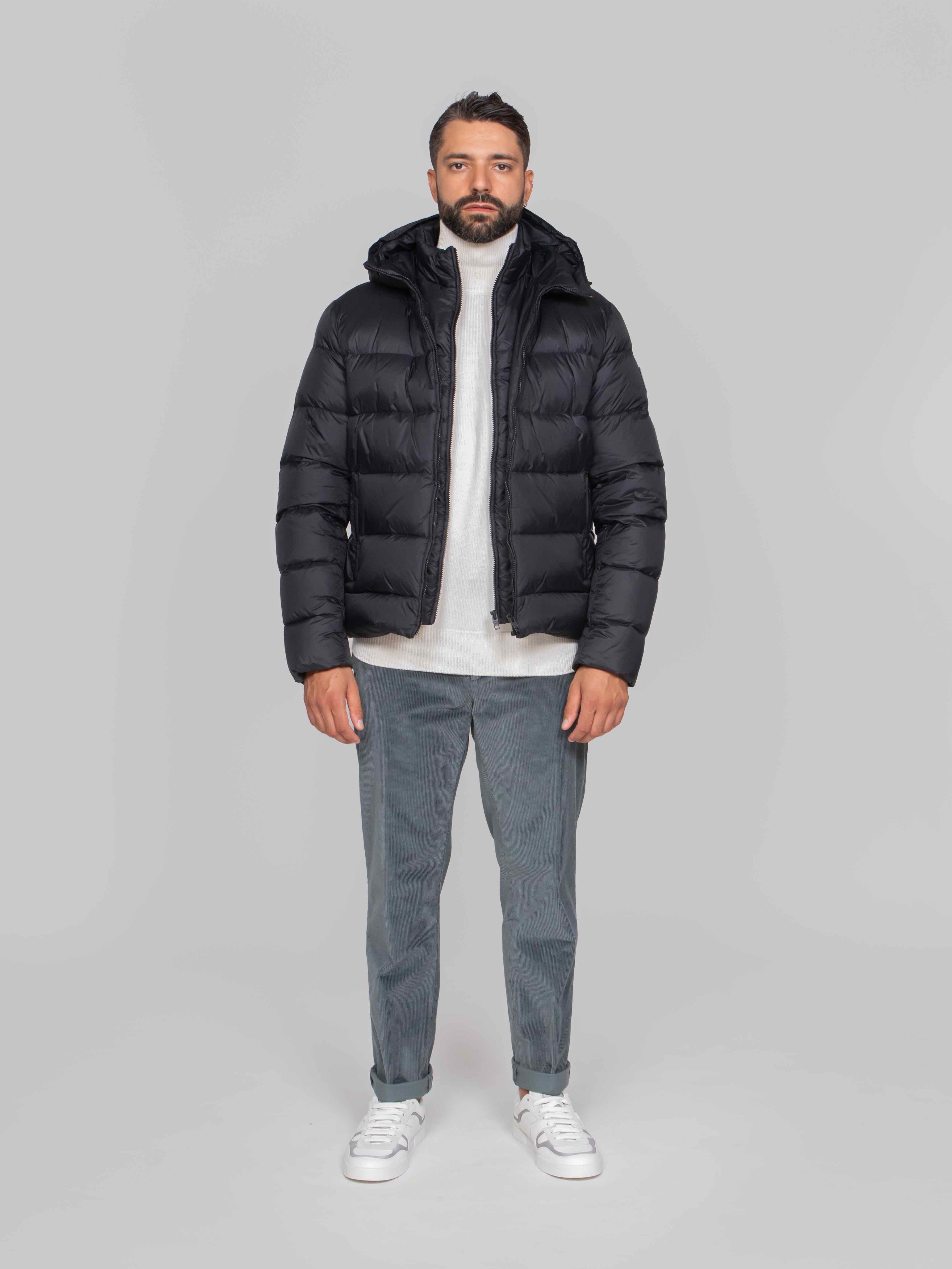 FAY PIUMINO CON CAPPUCCIO B999 NERO