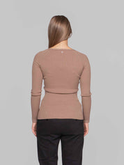 DONDUP MAGLIA SCOLLO V 728 CAMMELLO