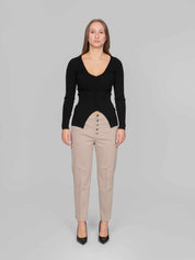 DONDUP MAGLIA SCOLLO V 999 NERO