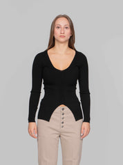DONDUP MAGLIA SCOLLO V 999 NERO