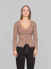 DONDUP CARDIGAN 728 CAMMELLO