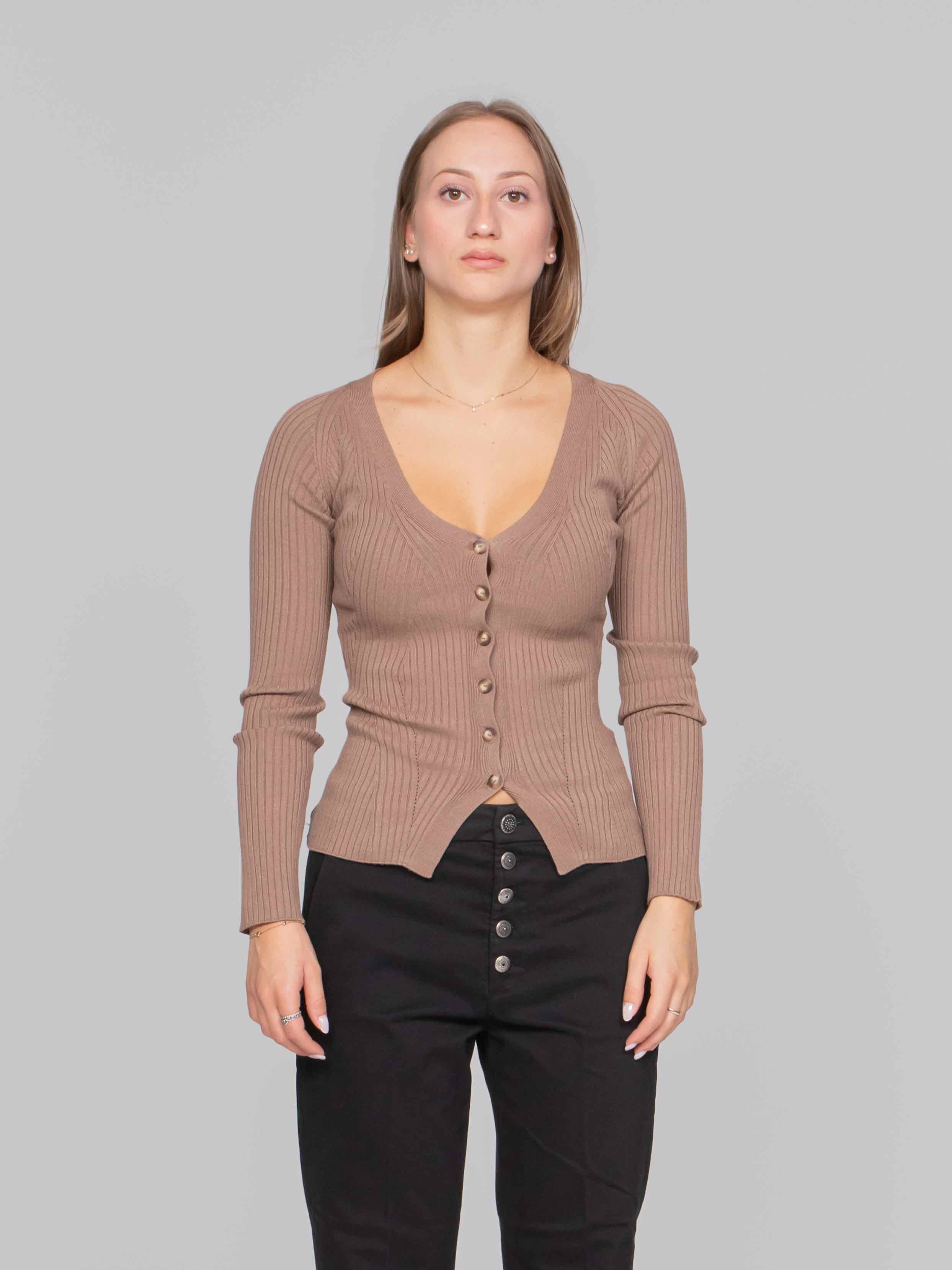 DONDUP CARDIGAN 728 CAMMELLO
