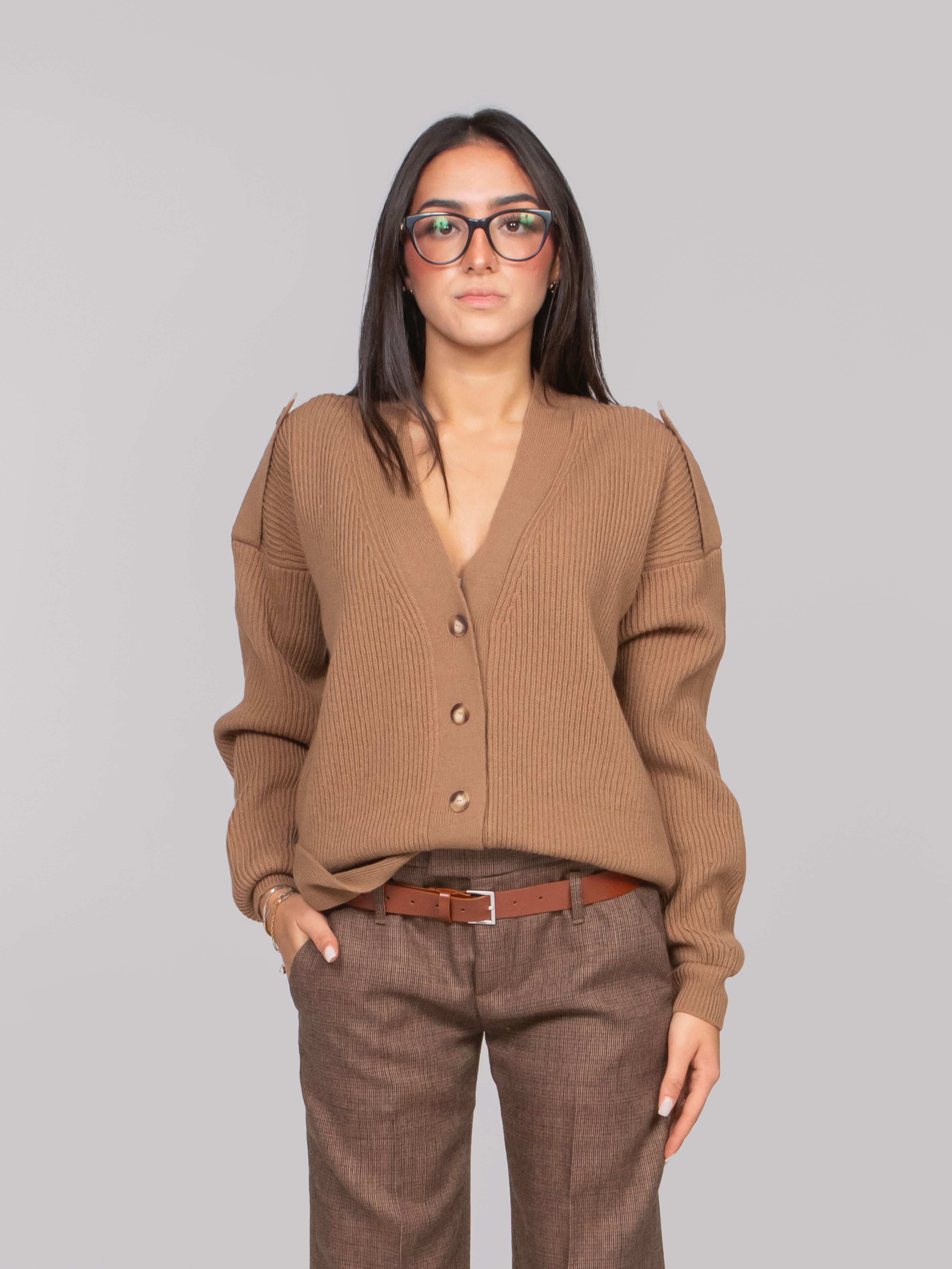 DONDUP CARDIGAN 728 CAMMELLO