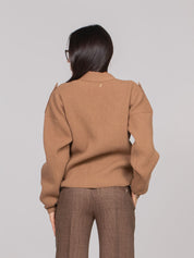 DONDUP CARDIGAN 728 CAMMELLO
