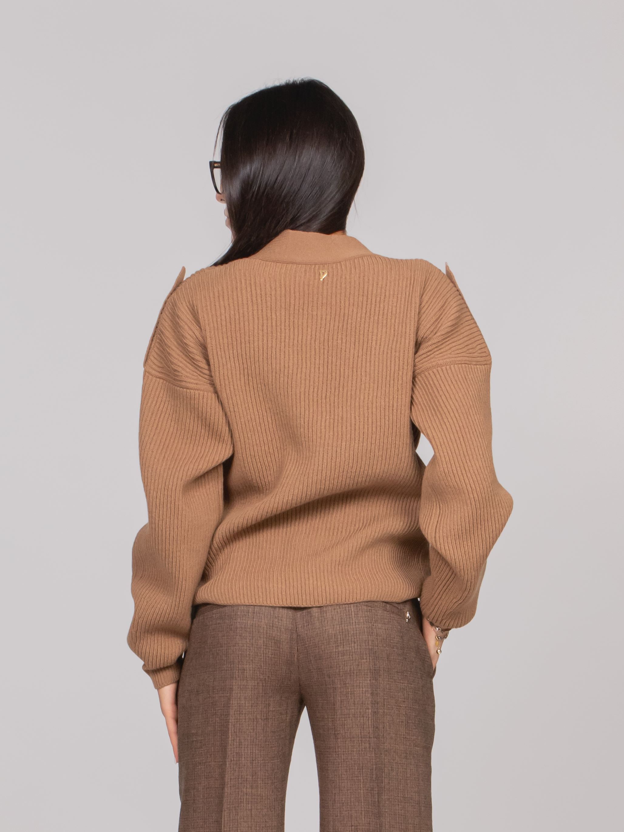 DONDUP CARDIGAN 728 CAMMELLO