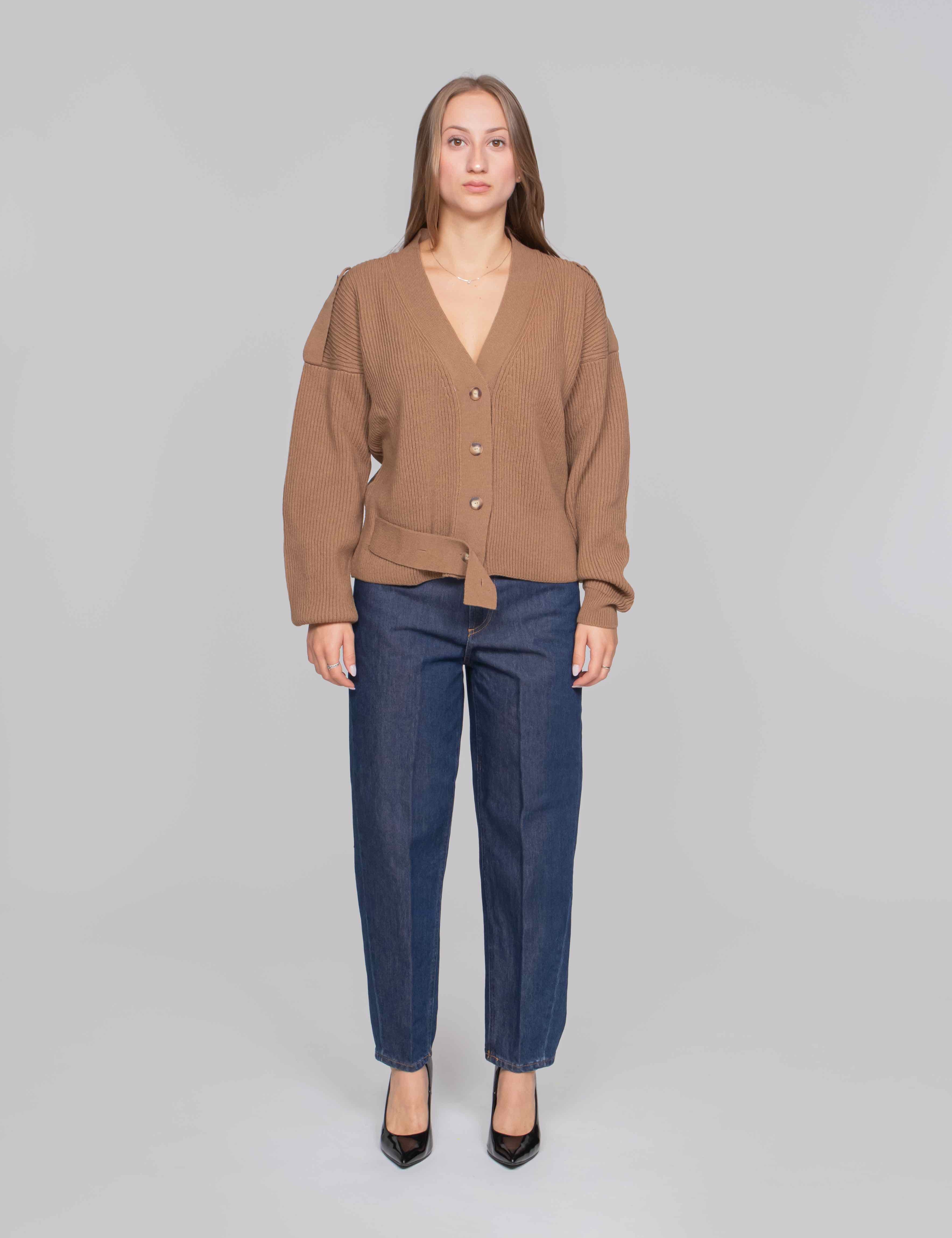 DONDUP CARDIGAN 728 CAMMELLO
