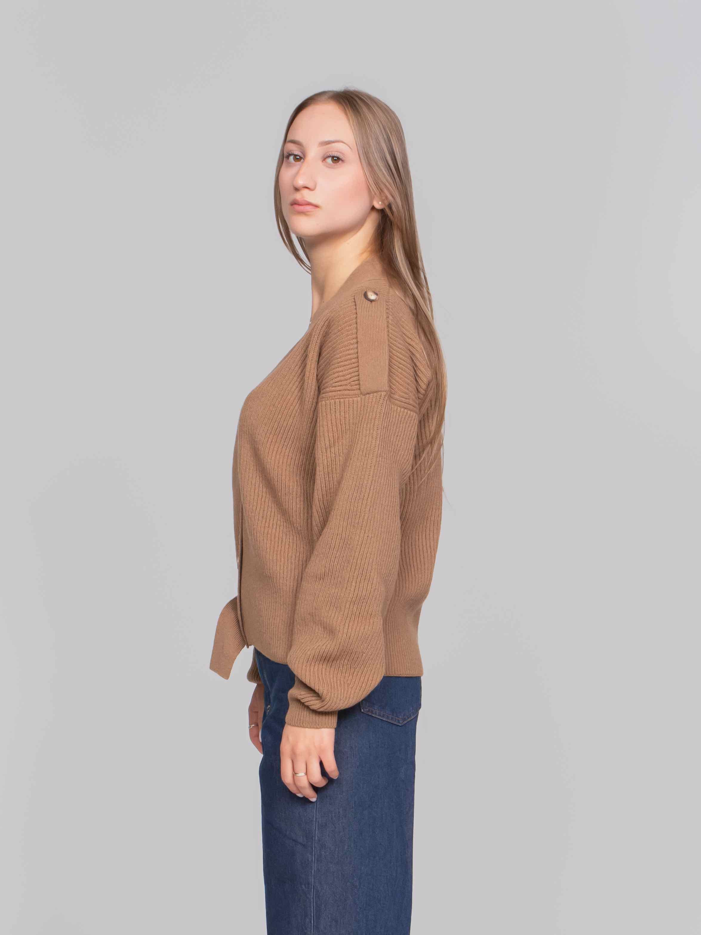 DONDUP CARDIGAN 728 CAMMELLO