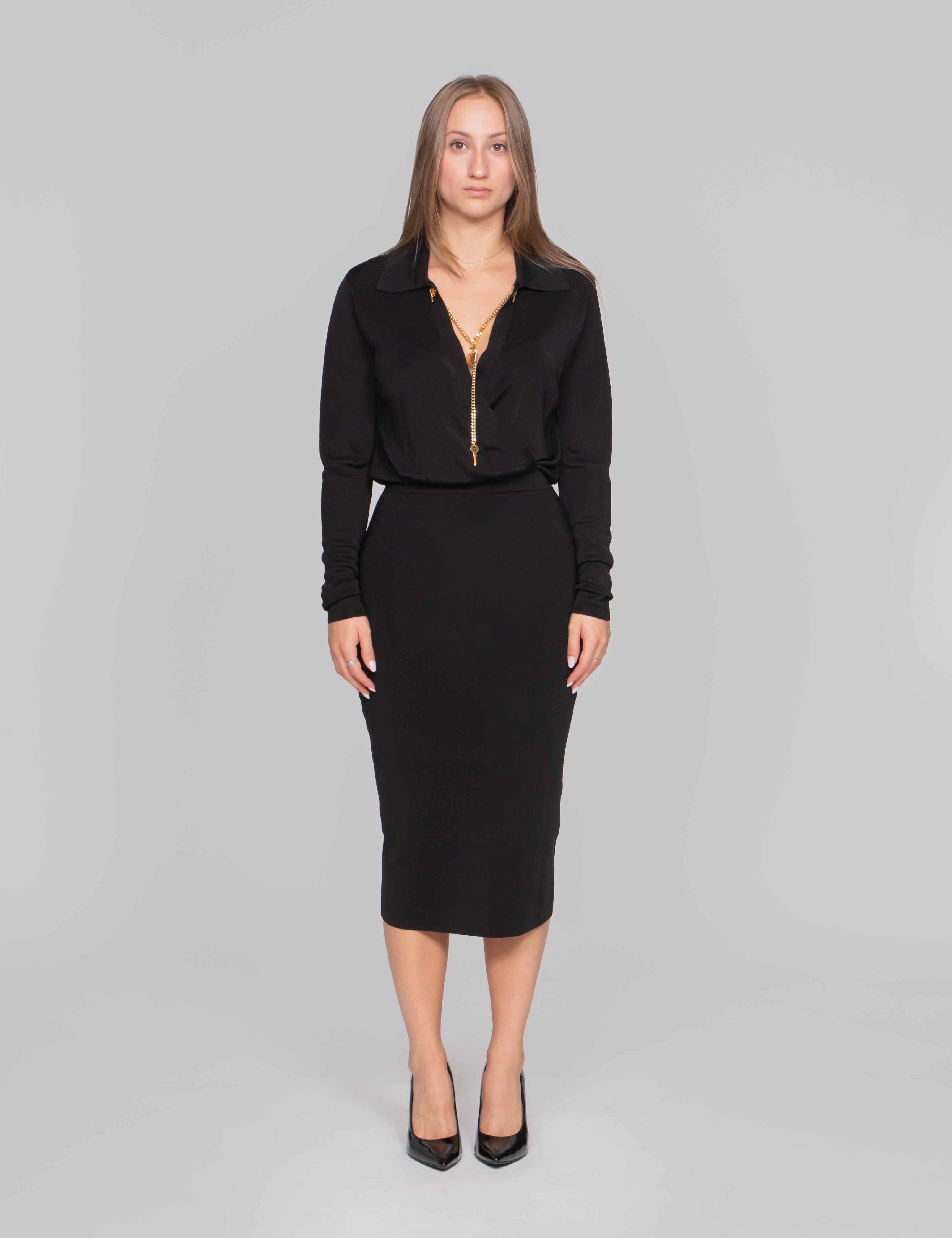 ELISABETTA FRANCHI ABITO DI MAGLIA 110 NERO